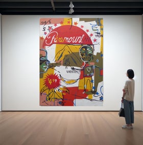 In the style of Andy Warhol & Jean-Michel Basquiat – Untitled Graffiti Composition, Acrylic on