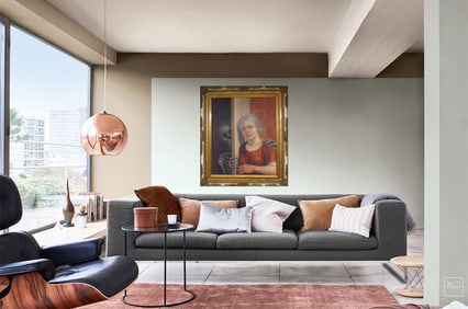 In the style of George Tooker – Surreal Figure Composition, Tempera on Panel