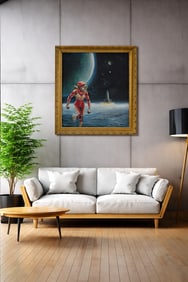 In the style of Edward Emshwiller – Abstract Kinetic Composition, Mixed Media on Board