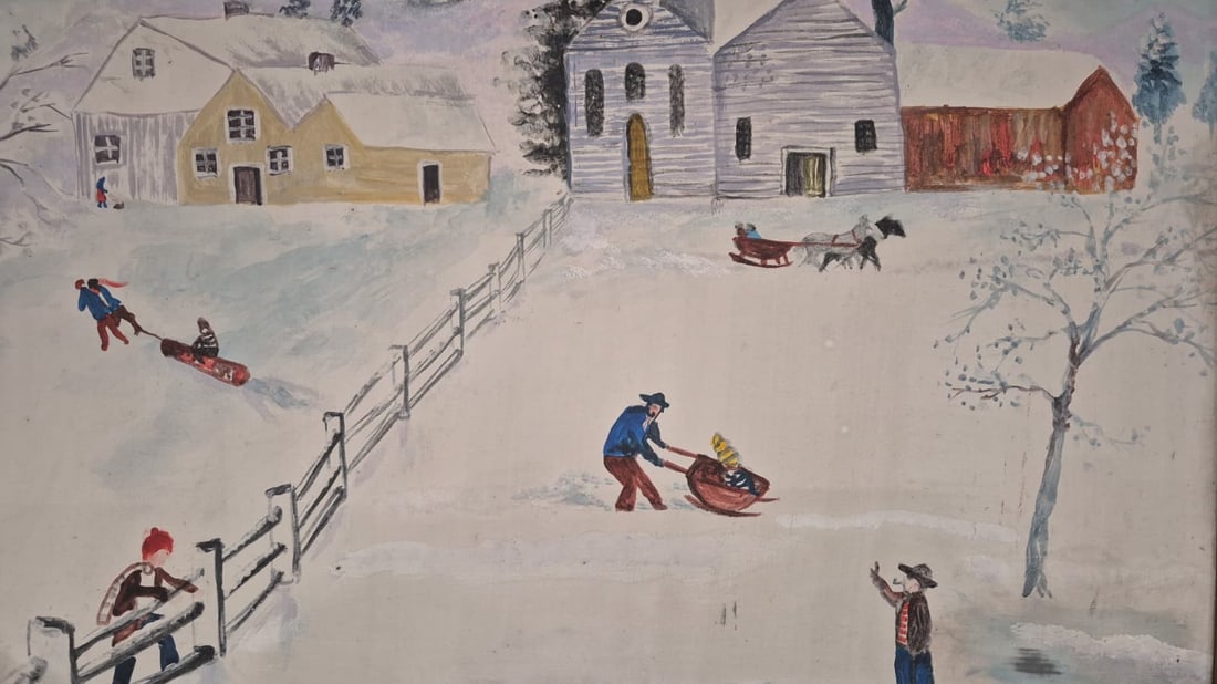 Atributed to : Grandma Moses " Winter " ( Atributed ) - 4