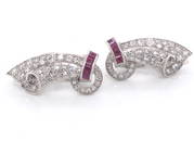 Diamond & Ruby Clip Earrings