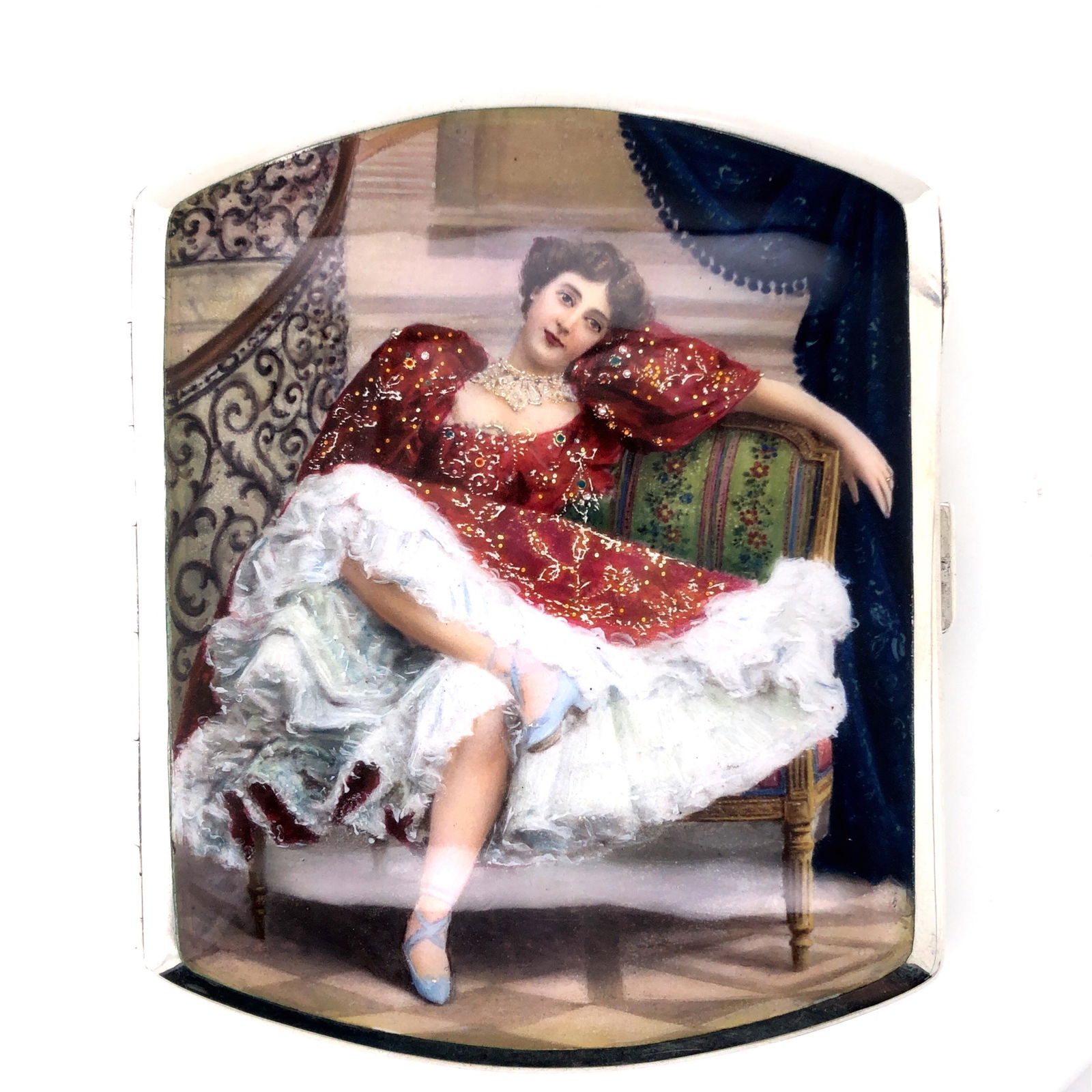Cigarette Case with Woman in Red Dress (1 of 3)