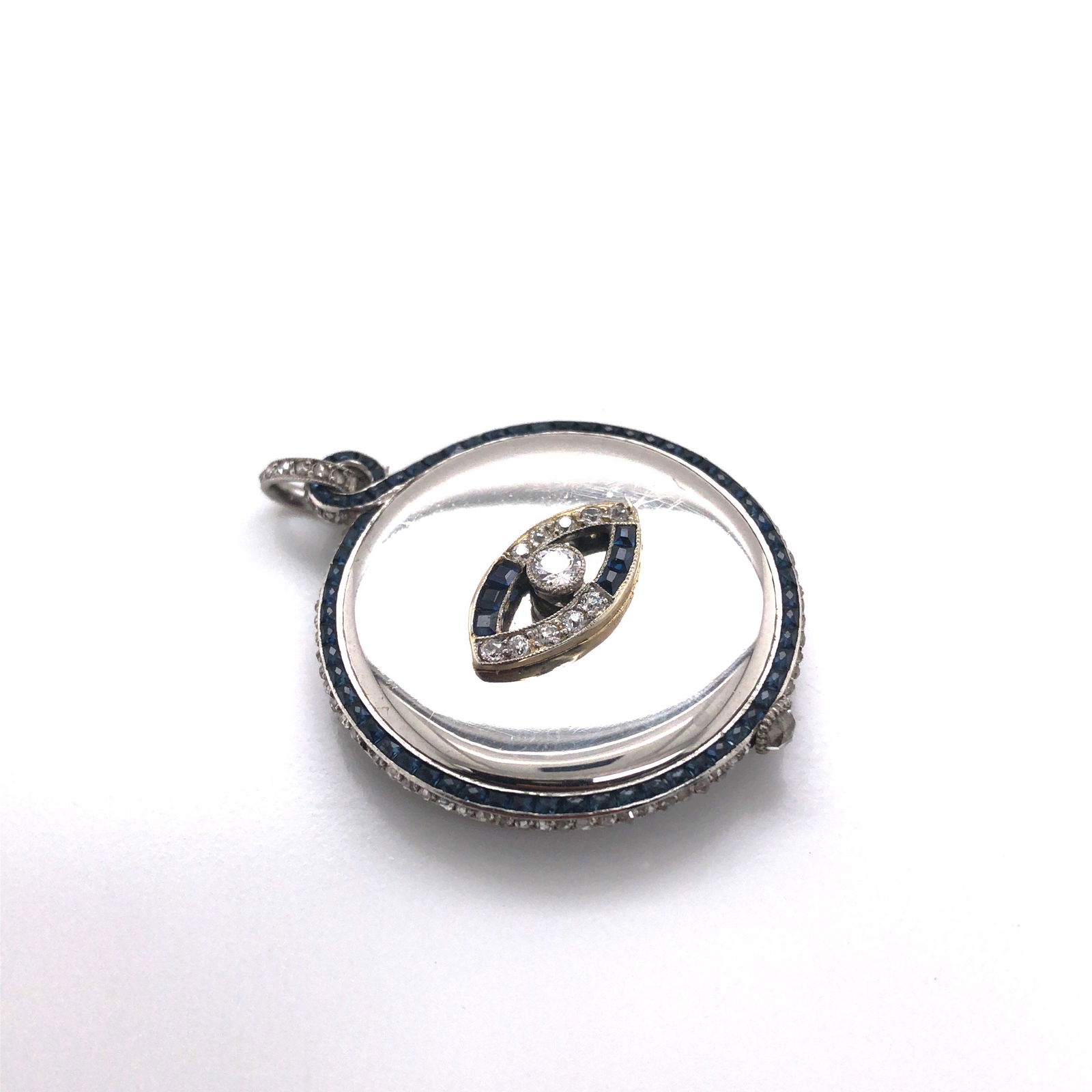 Platinum, Diamond and Sapphire Set Pocket Watch signed (1 of 4)