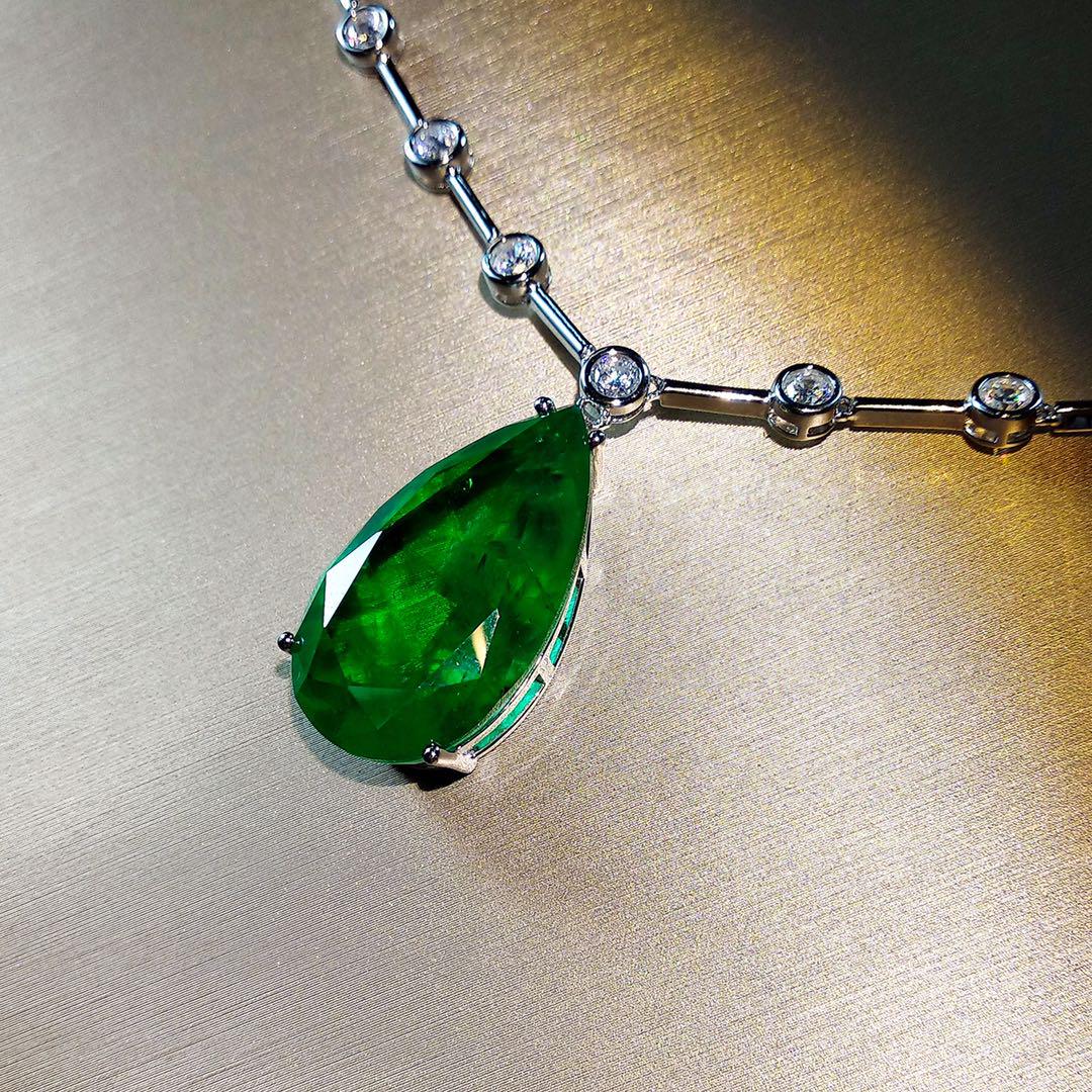 925 Silver Emerald Necklace - 2