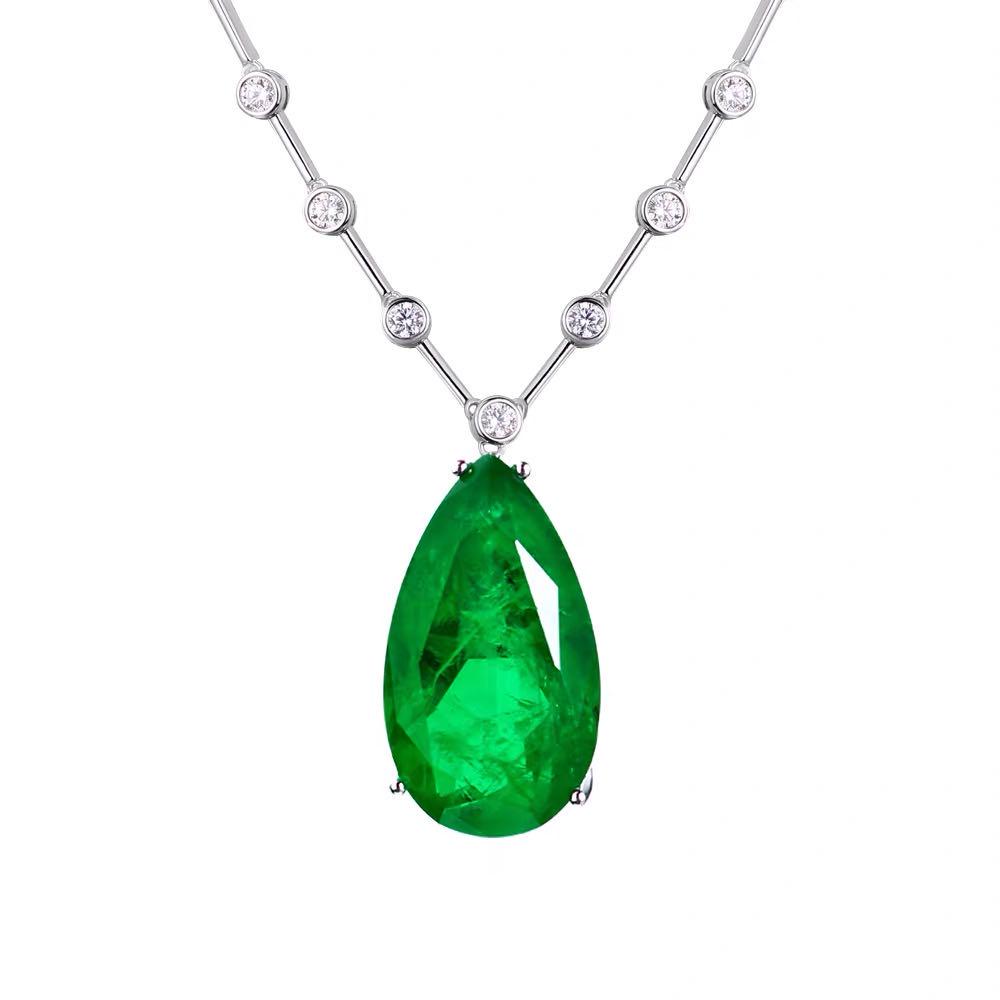 925 Silver Emerald Necklace - 3