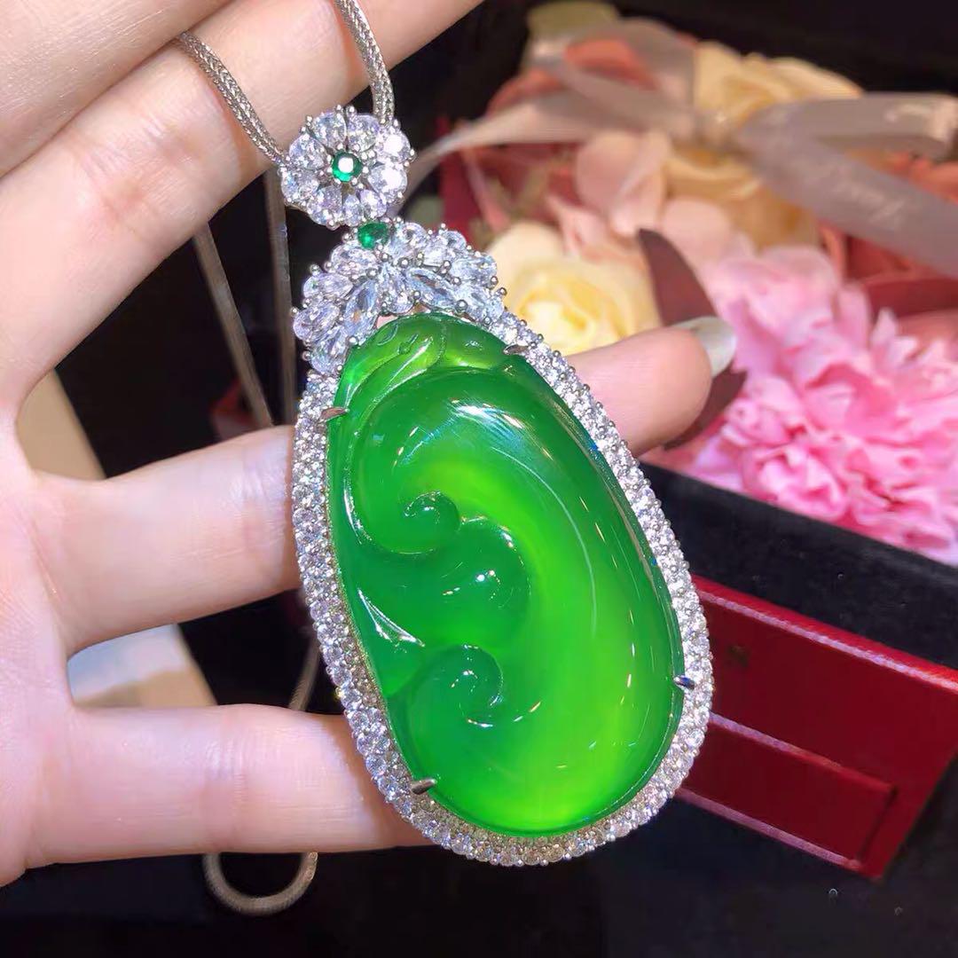 925 Silver Jade Ruyi Pendant - 2