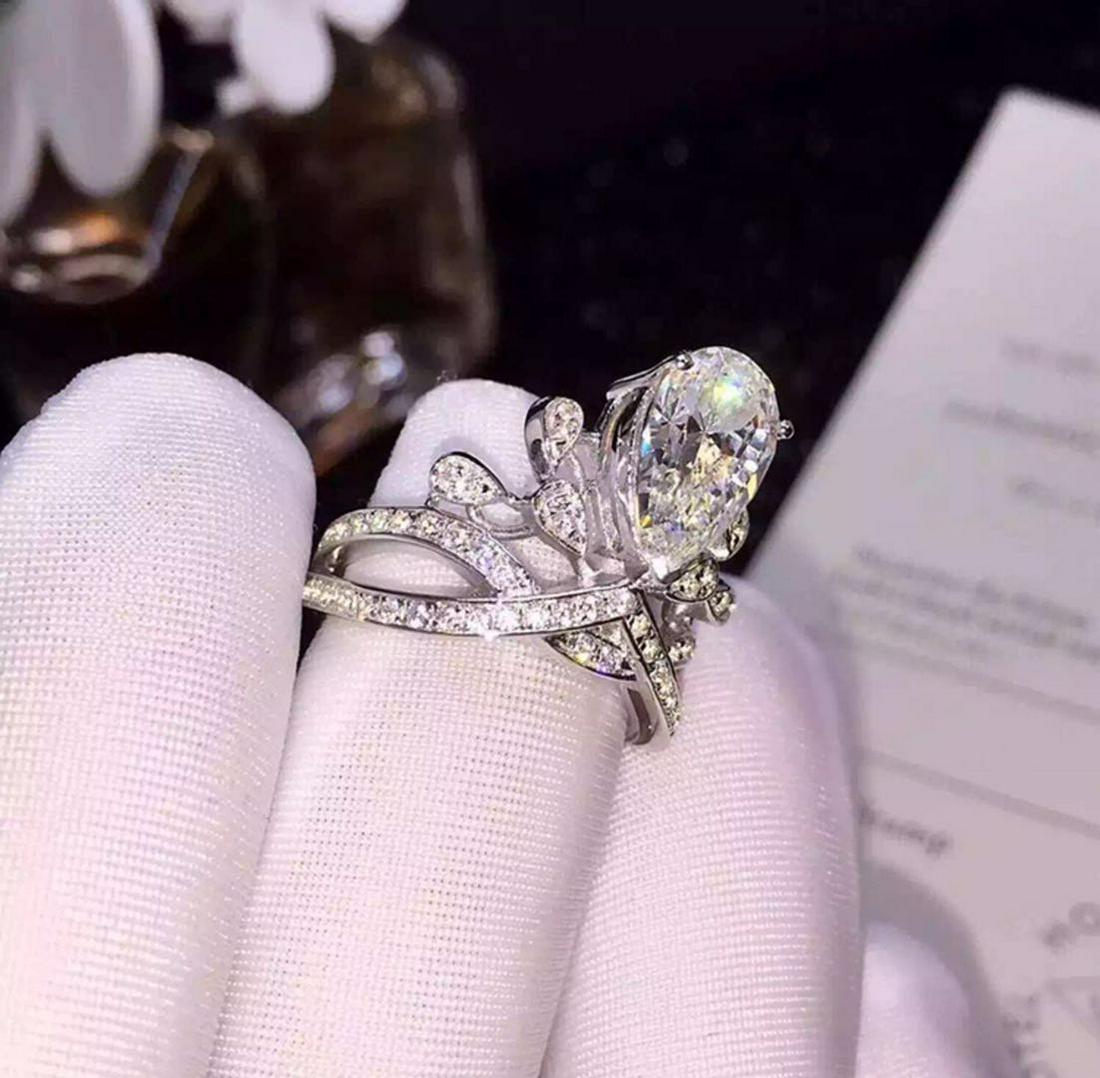 925 Silver 3ct Gem Ring - 3