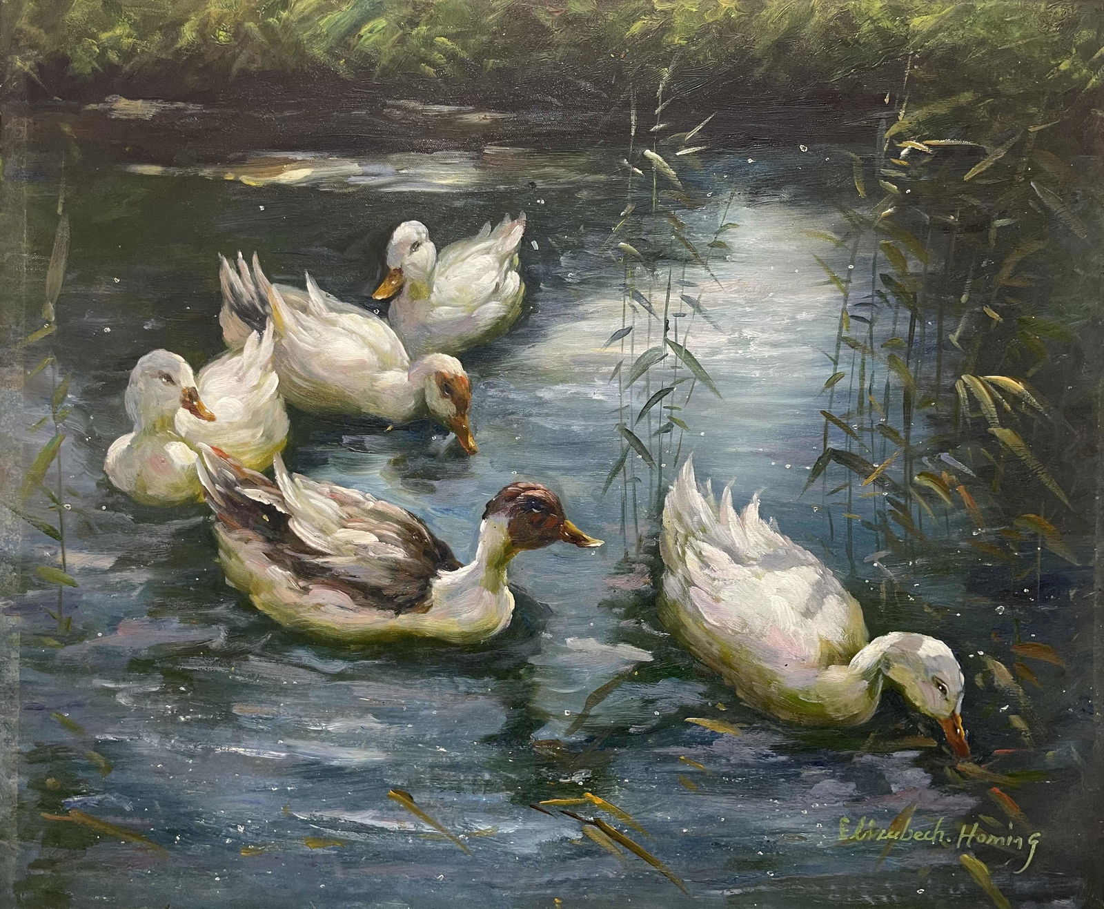 ELIZABETH HORNING (B.1943) oil painting on canvas, goose (1 of 1)