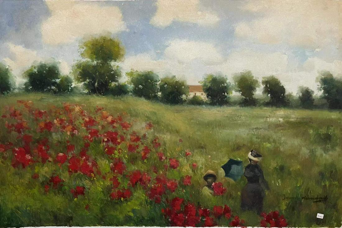 ladies on field oil painting (1 of 1)
