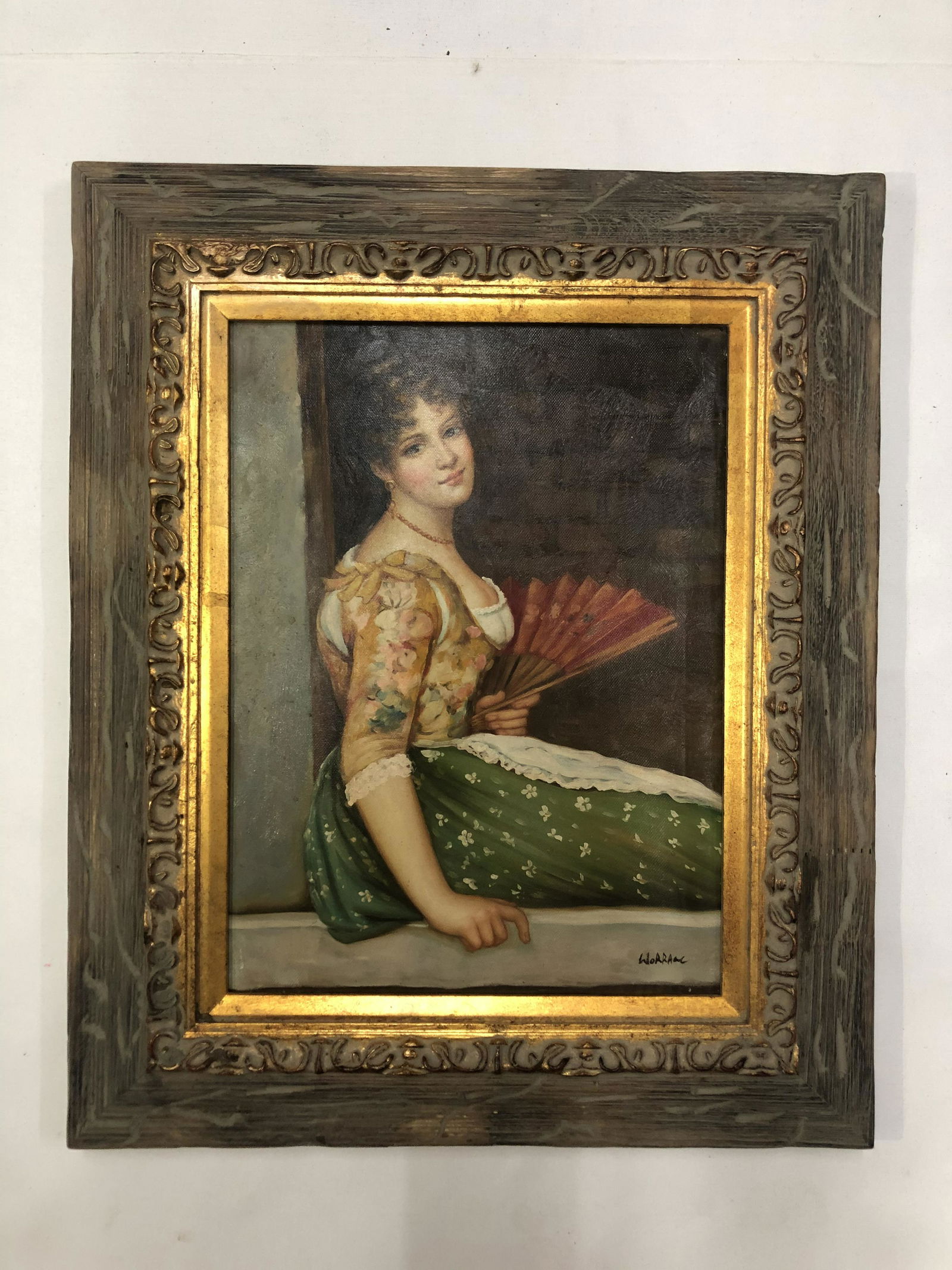 A Young lady by Mike worrall Oil painting (1 of 6)