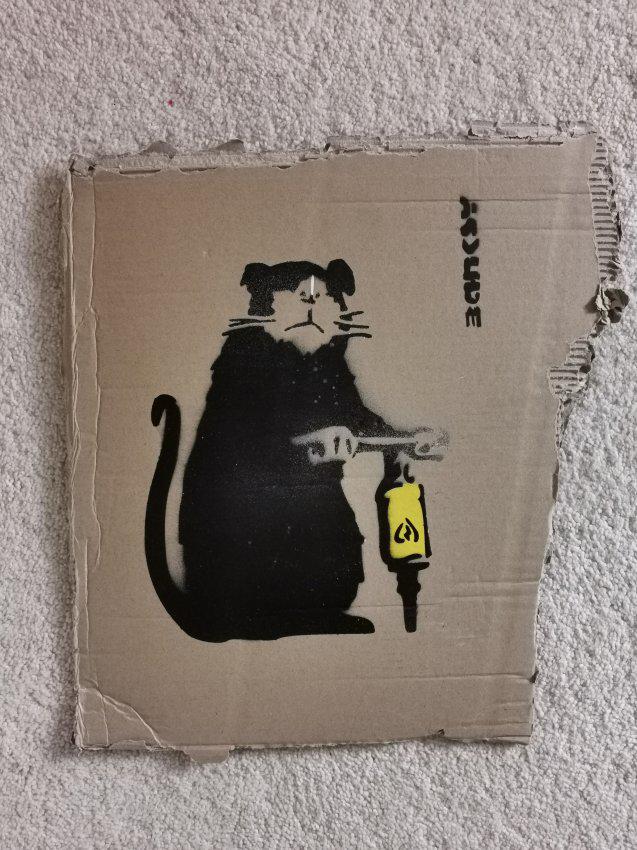 Banksy Rat Stencils cardboard 7/10 (1 of 2)
