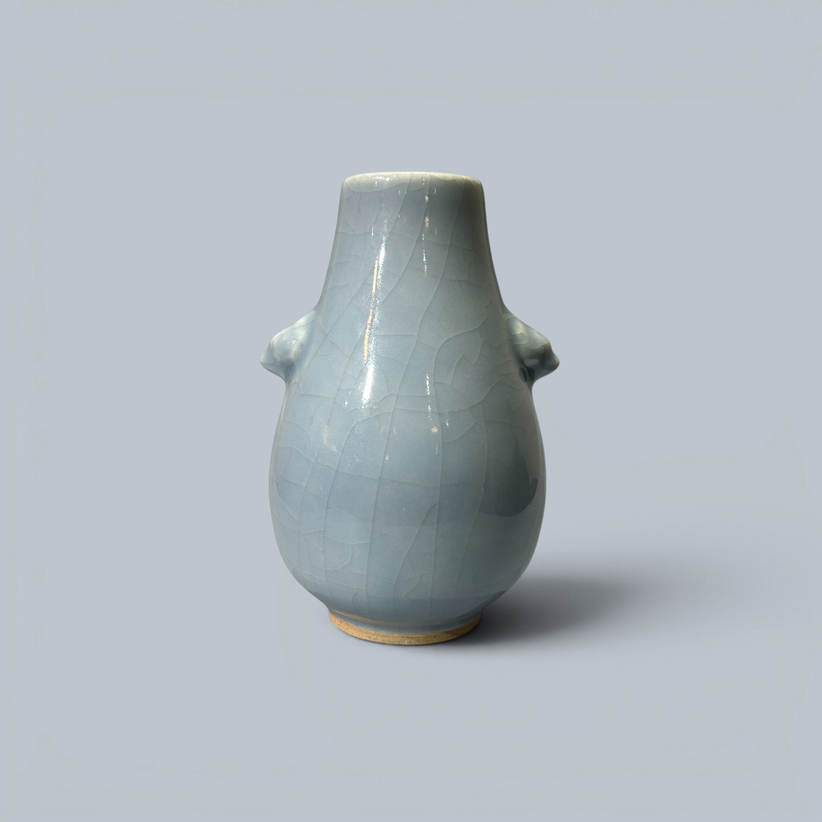 Chinese Art, A Blue-Glazed Vase, 17th-20th Century, Qing Dynasty (1 of 3)