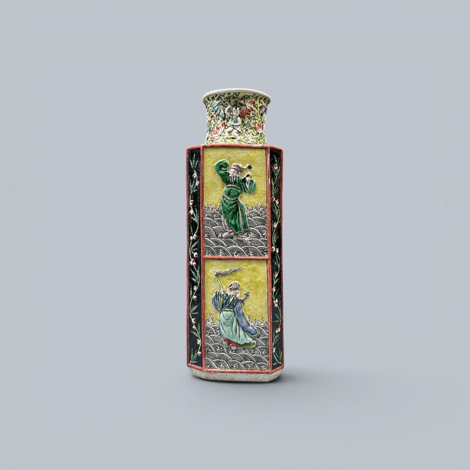 Chinese Art, A Famille Rose Vase Decorated with Figures, 19th Century, Qing Dynasty: Chinese Art, A Famille Rose Vase Decorated with Figures, 19th Century, Qing Dynasty, Height 42.3 cm.
