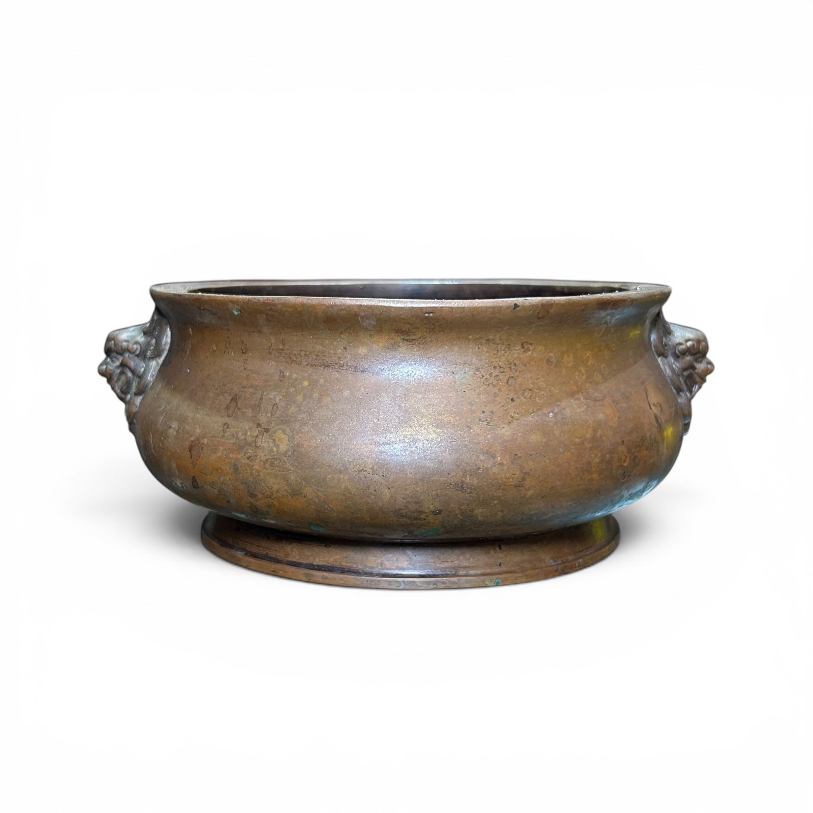 Chinese Art, A Bronze Incense Burner with Lion-Head Handles, 18th Century, Qing Dynasty (1 of 6)
