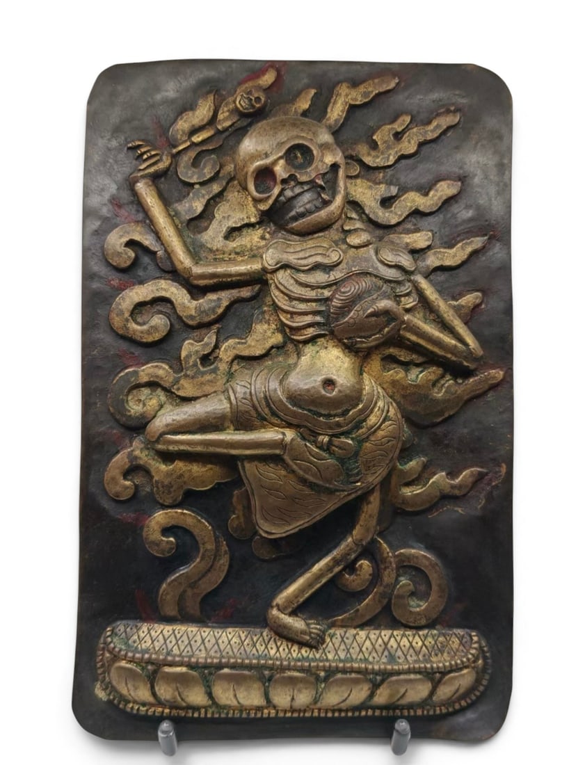 Himalayan Buddhist Art, A Gilt-Bronze Repouss Figure of Citipati, 17th-18th Century (1 of 4)