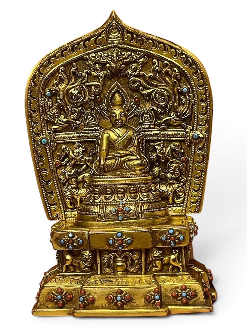 Himalayan Art, Tibet, A Gilt-Bronze Figure of a Lama, 15th-16th Century (1 of 4)