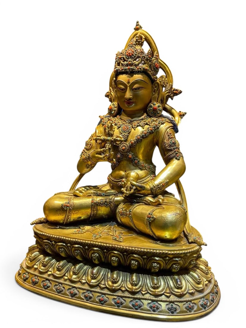 Himalayan Art, Tibet, A Gilt-Bronze Figure of Vajrasattva, 16t-17th Century (1 of 5)
