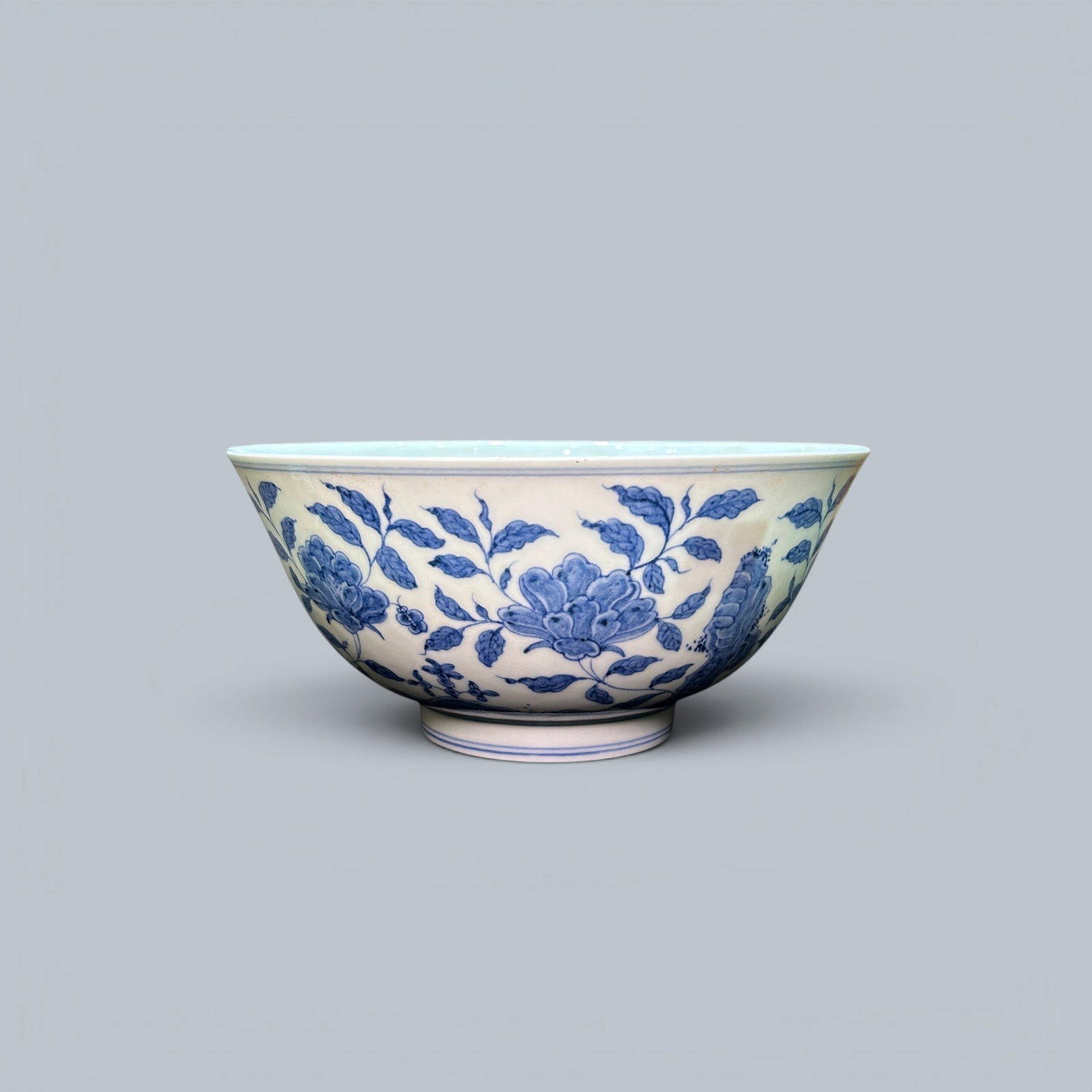 Chinese Art, A Blue and White Bowl Decorated with Floral Motifs, 15th Century, Ming Dynasty (1 of 6)