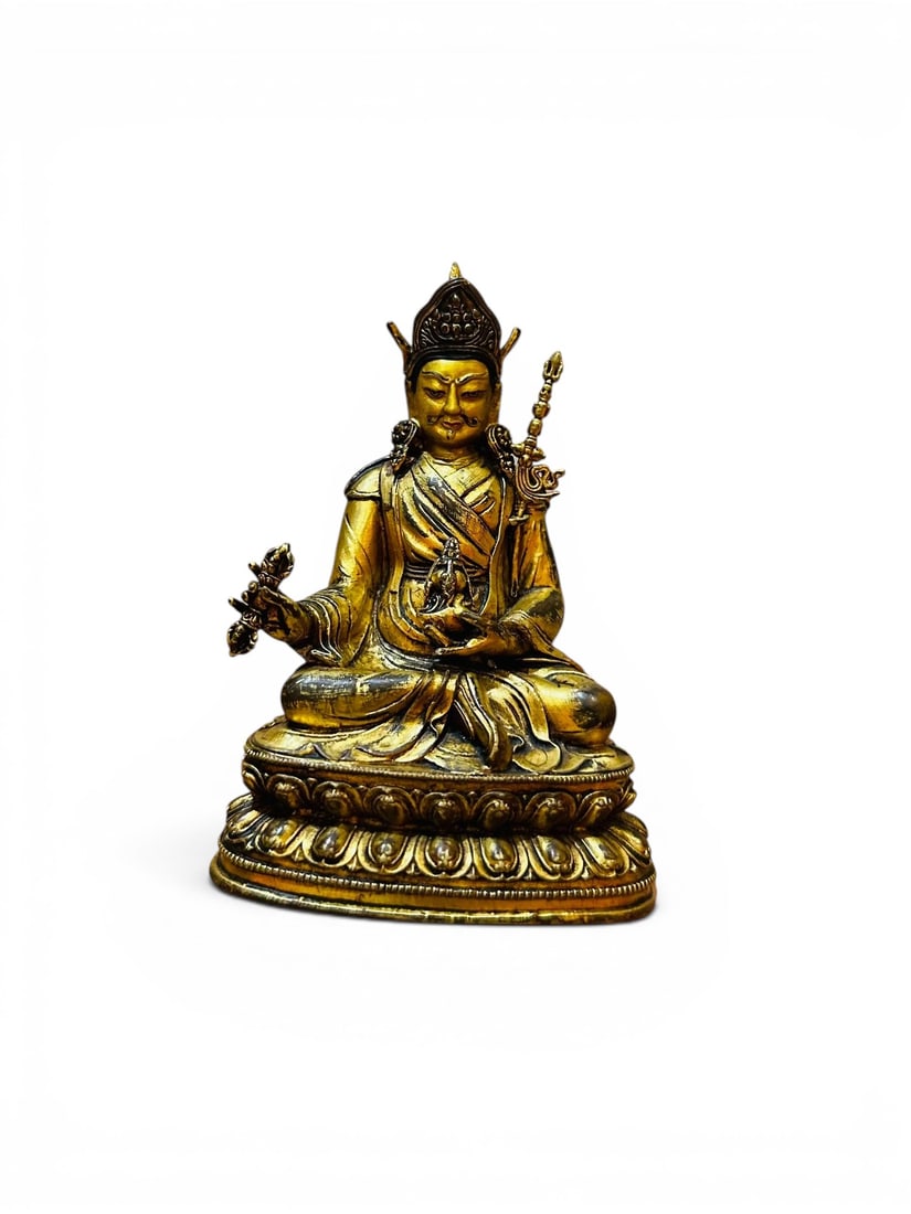 Himalayan Art, Tibet, A Gilt-Bronze Figure of Padmasambhava, 16th-17th Century (1 of 4)