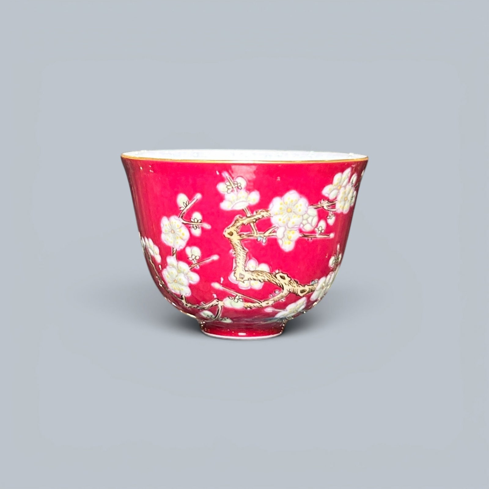 Chinese Art, A Rouge-Red Glazed Cup Decorated with Floral Motifs, 18th Century, Qing Dynasty (1 of 8)