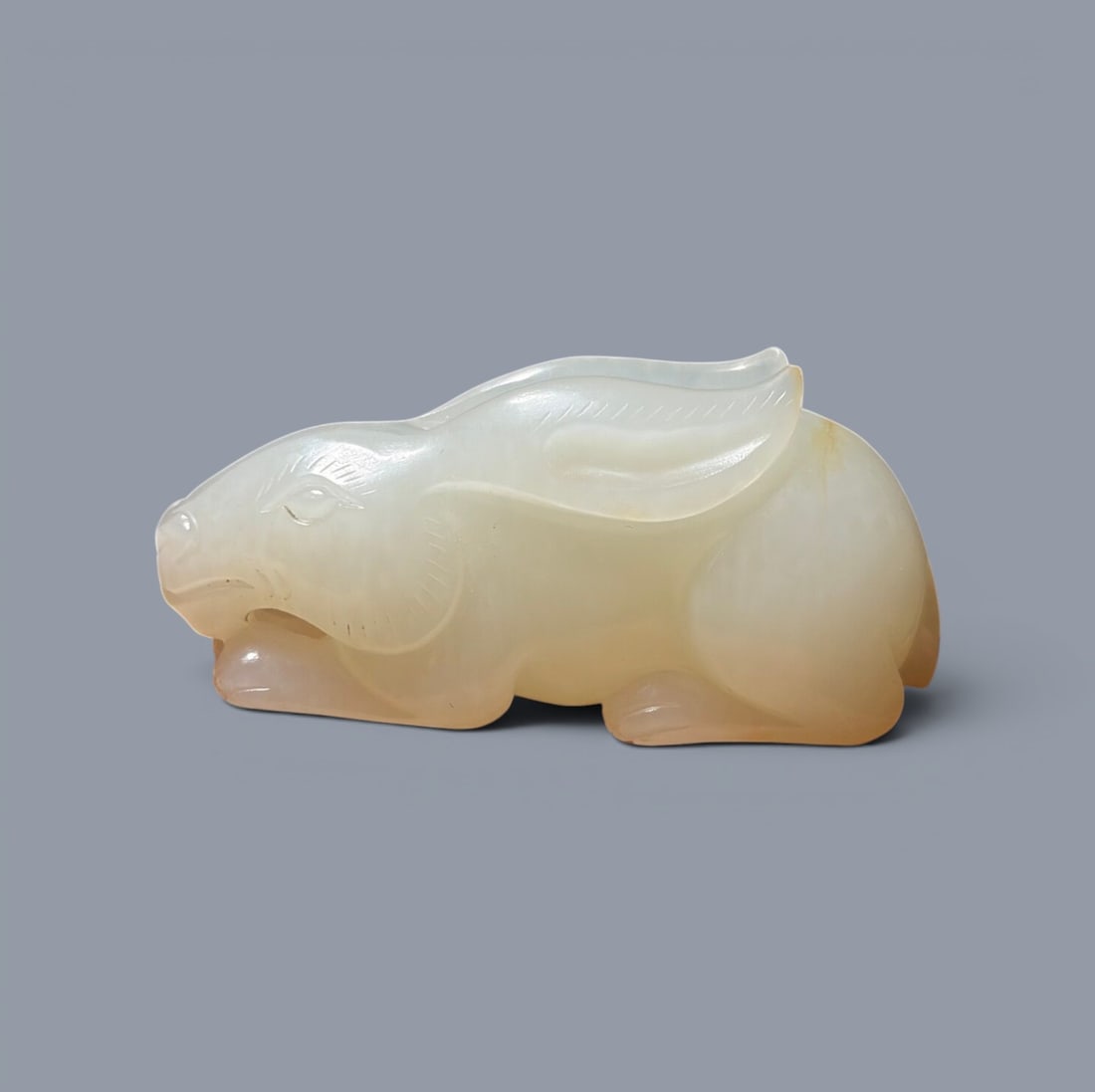 Chinese Art, A White Jade Rabbit, 18th Century, Qing Dynasty: Chinese Art, A White Jade Rabbit, 18th Century, Qing Dynasty, Height 5.6 cm, Length 2.6 cm, Width 1.9 cm.