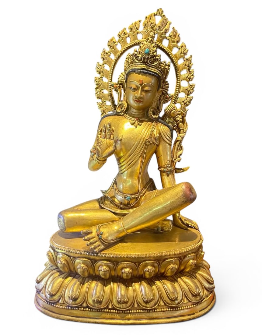 Himalayan Art, Tibet, A Gilt-Bronze Figure of Aparasita Avalokiteshvara, 15th-18th Century: Himalayan Art, Tibet, A Gilt-Bronze Figure of Aparasita Avalokiteshvara, 15th-18th Century, Height 50 cm.