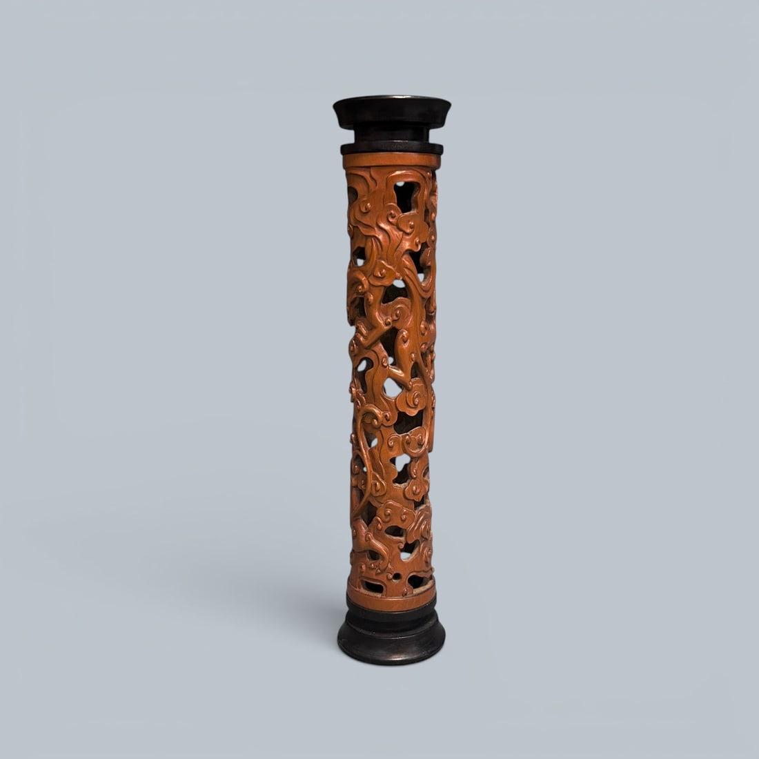 Chinese Art, A Carved Wood Incense Holder, 18th-19th Century, Qing Dynasty (1 of 4)