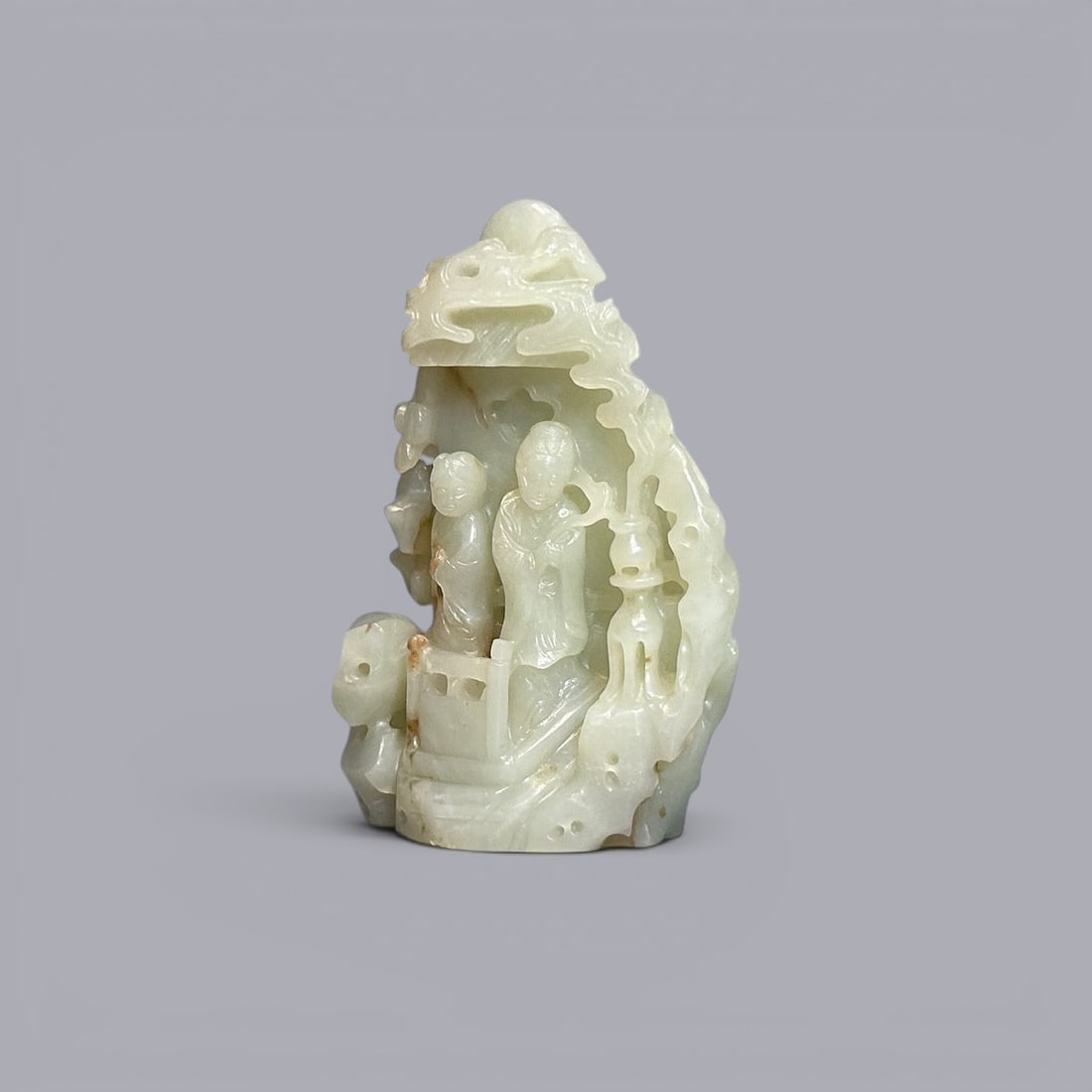 ?Chinese Art, A Jade Figure of Avalokiteshvara, 18th-19th Century, Qing Dynasty: Chinese Art, A Jade Figure of Avalokiteshvara, 18th-19th Century, Qing Dynasty, Height 10.9 cm, Width 7.6 cm.