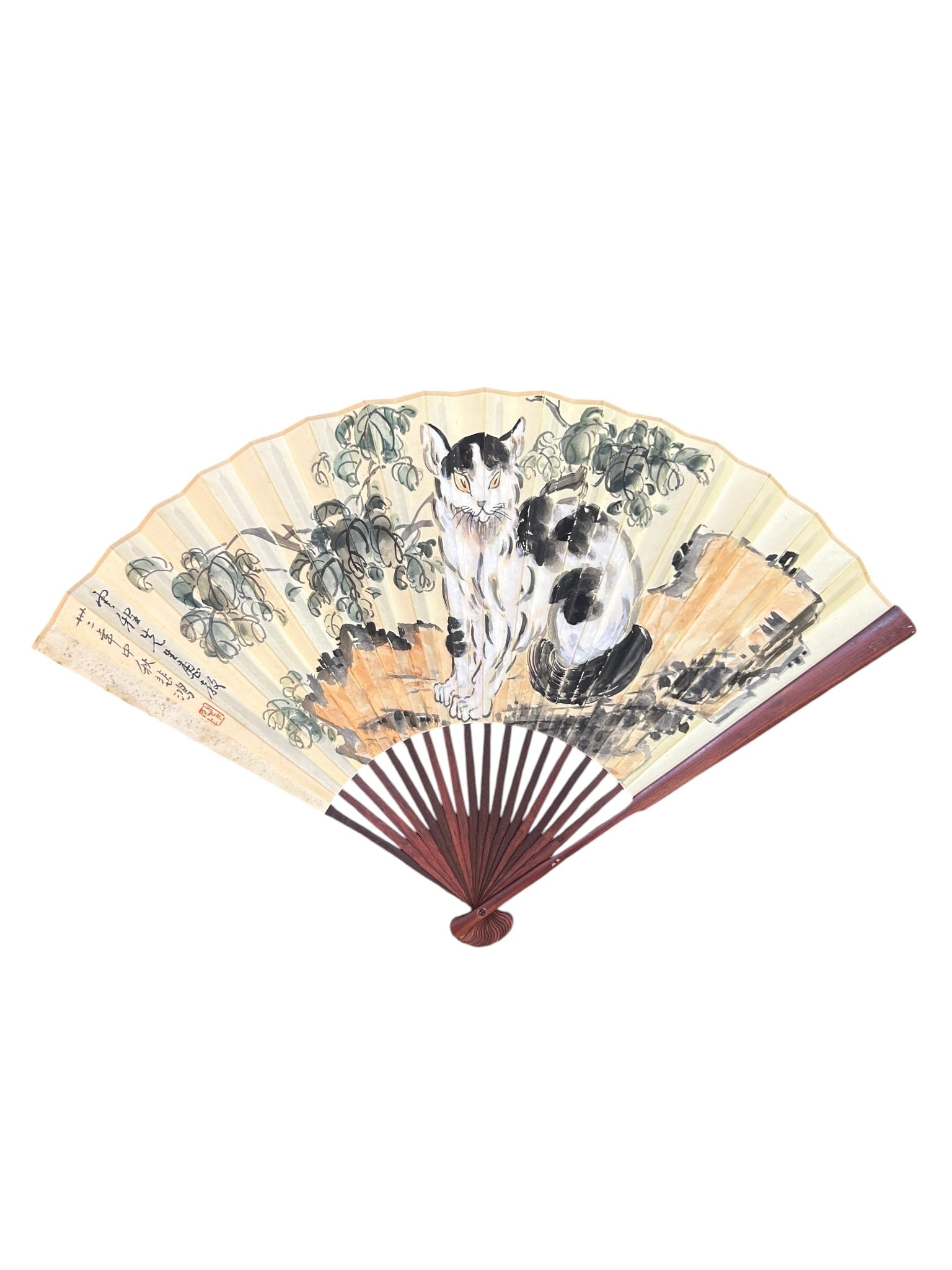 Chinese Art, A Chinese Folding Fan Signed Xu Beihong, 20th Century, Modern Period (1 of 5)