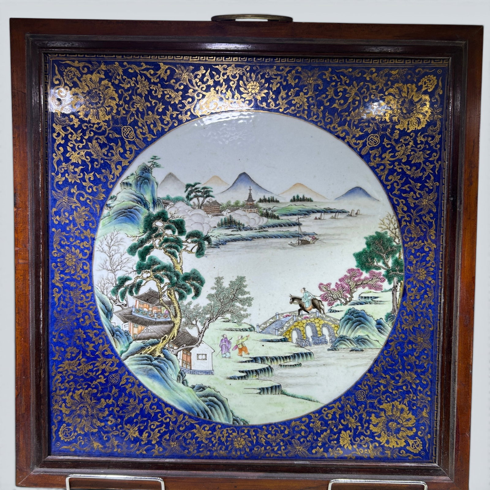 Chinese Art, A Famille Rose Porcelain Panel Decorated with Figures, 19th Century, Qing Dynasty: Chinese Art, A Famille Rose Porcelain Panel Decorated with Figures, 19th Century, Qing Dynasty, Length 49.3 cm.
