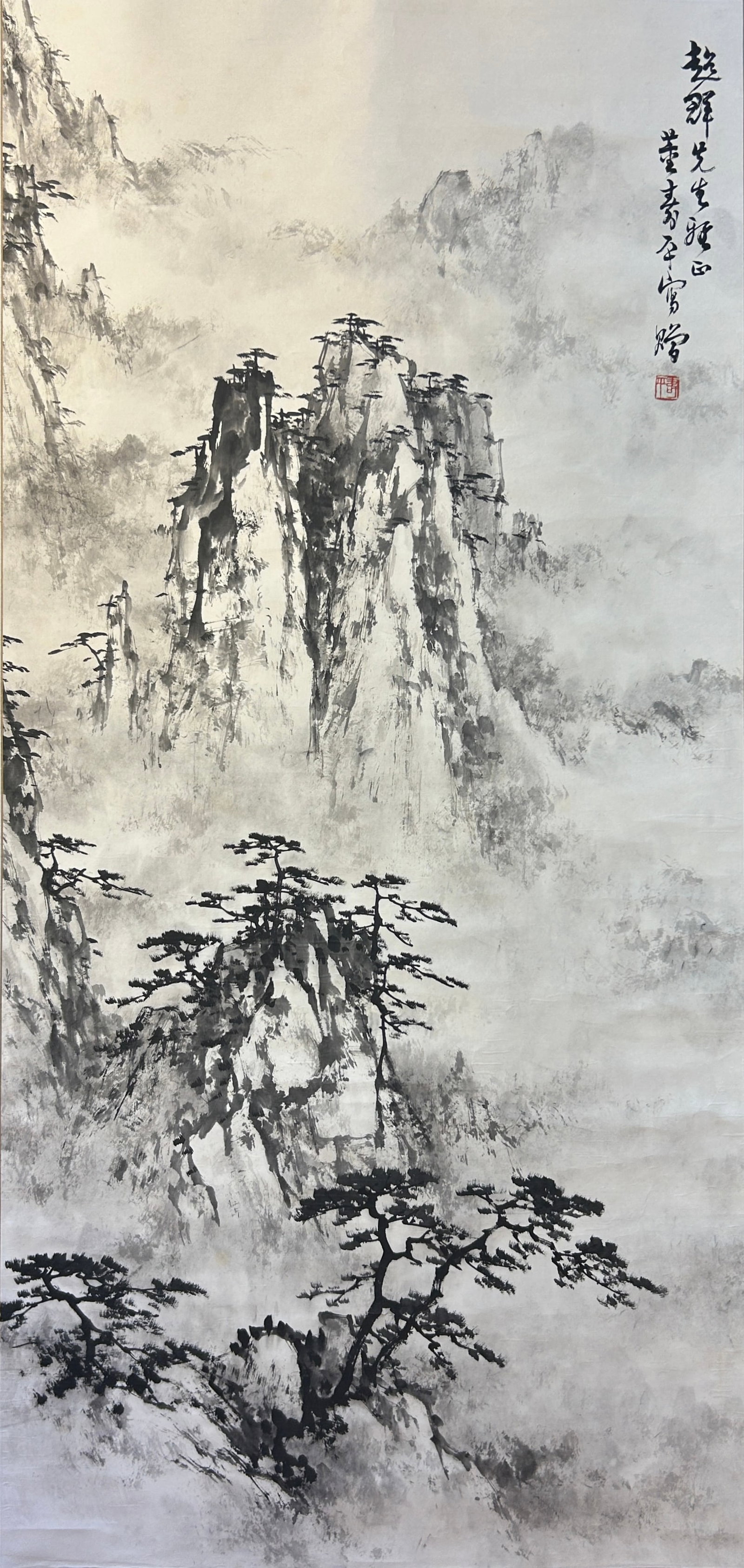 Chinese Art, A Chinese Painting Signed Dong Shouping, 20th Century, Modern Period: Chinese Art, A Chinese Painting Signed Dong Shouping, 20th Century, Modern Period, Length 131 cm, Width 64 cm.