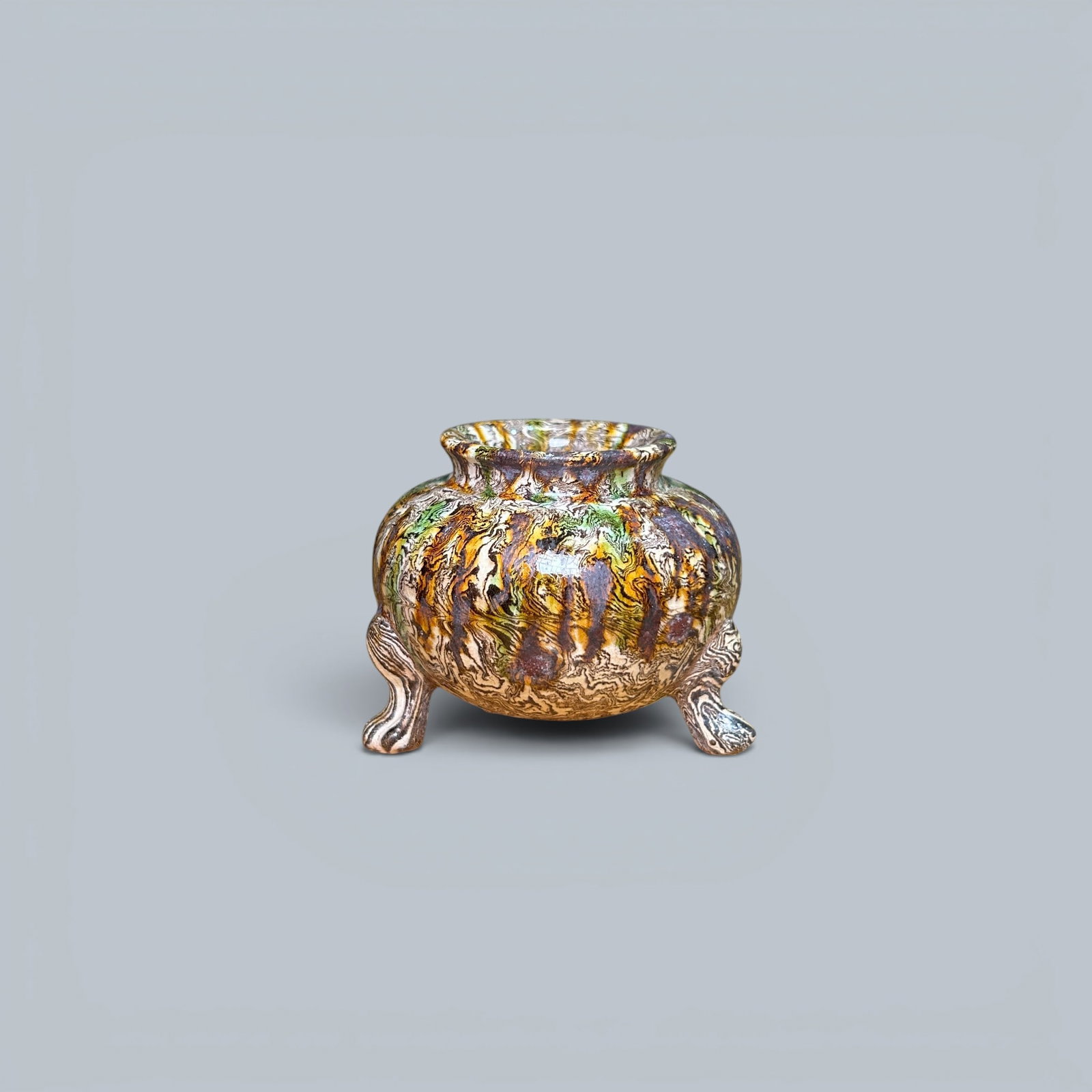 Chinese Art, A Sancai-Glazed Incense Burner, 7th-10th Century, Tang Dynasty (1 of 6)