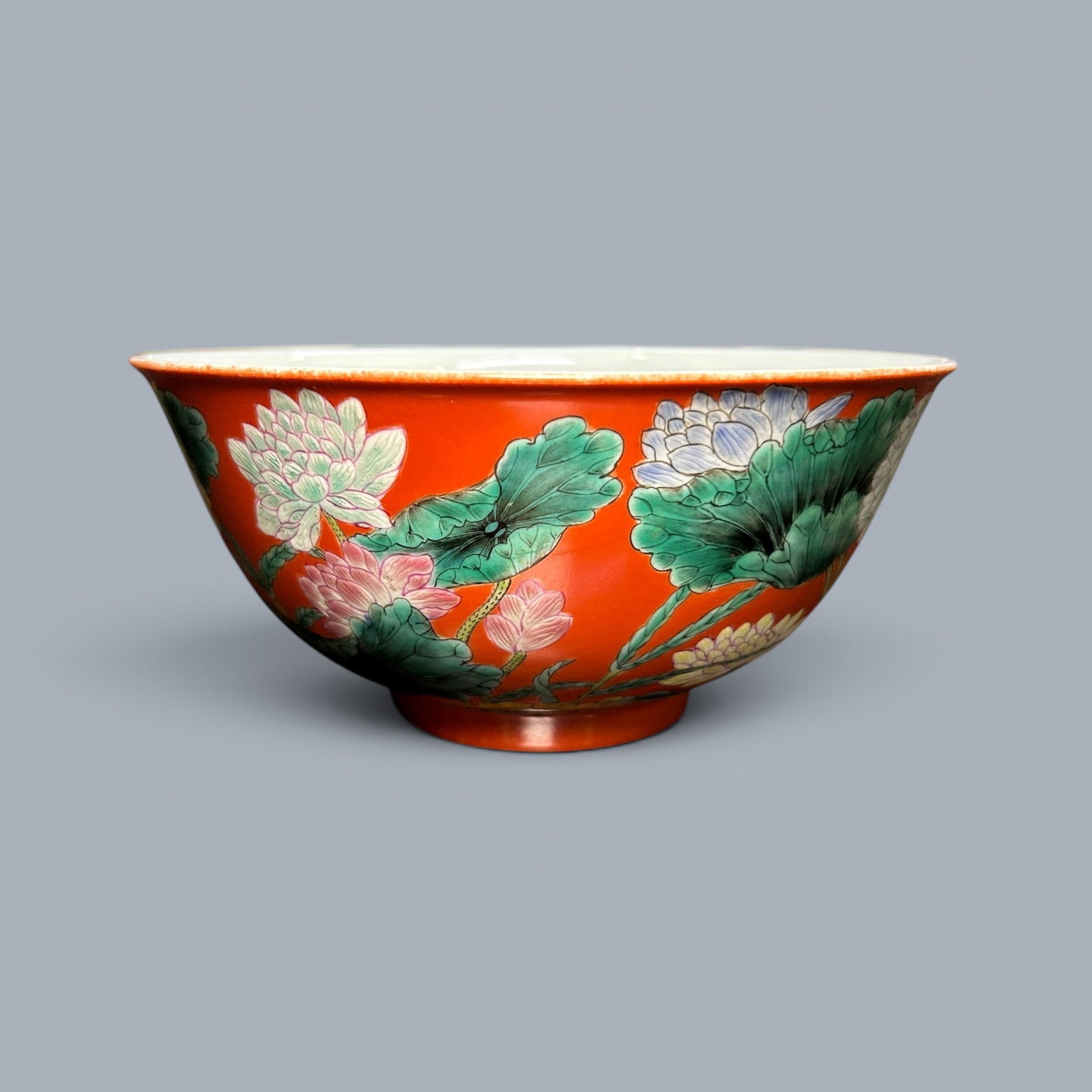 Chinese Art, A Red-Glazed Falangcai Bowl Decorated with Floral Motifs, 18th Century, Qing Dynasty (1 of 12)
