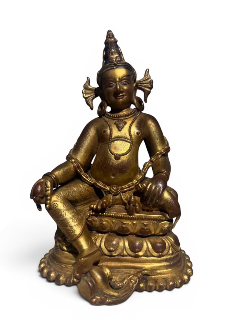 Himalayan Art, Tibet, A Pala-Style Figure of Yellow Jambhala, 15th-16th Century (1 of 3)