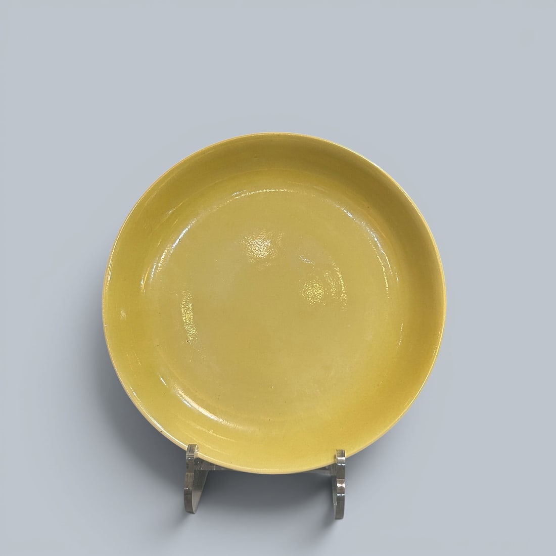 Chinese Art, A Large Yellow-Glazed Dish, 17th Century, Qing Dynasty (1 of 3)