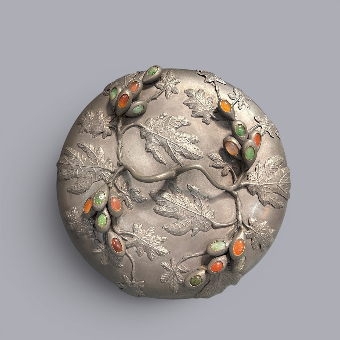 Chinese Art, A Pewter Covered Box, 18th-19th Century, Qing Dynasty (1 of 4)