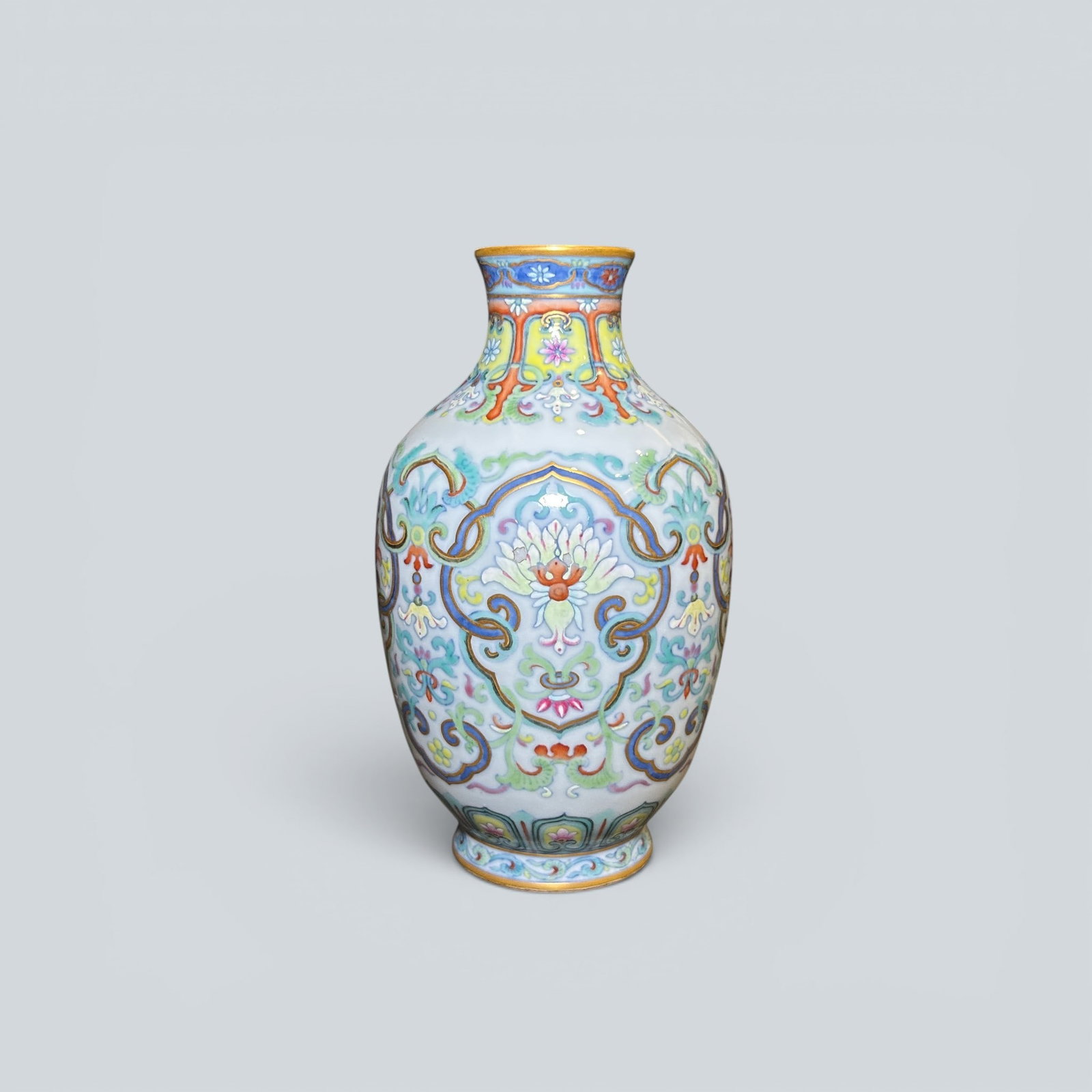 Chinese Art, A Famille Rose Vase Decorated with Floral Motifs, 18th Century, Qing Dynasty (1 of 12)