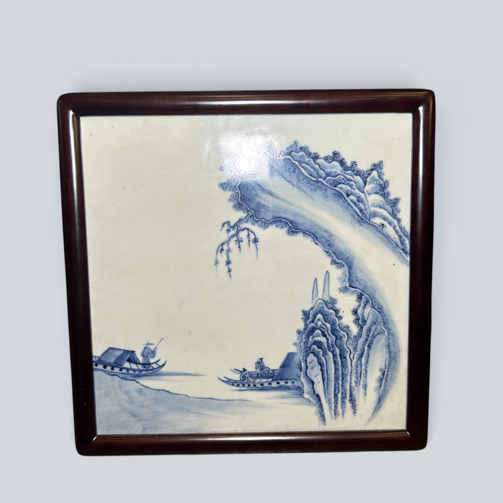Chinese Art, A Blue and White Porcelain Panel Decorated with Figures, 17th-18th Century, Qing (1 of 5)