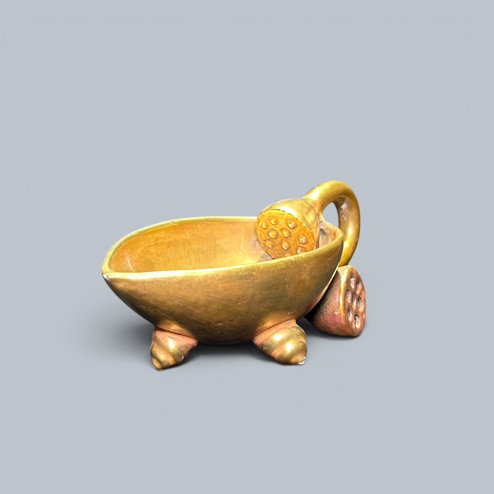 Chinese Art, A Gilt-Glazed Lotus Root-Shaped Cup, 18th-19th Century, Qing Dynasty (1 of 10)
