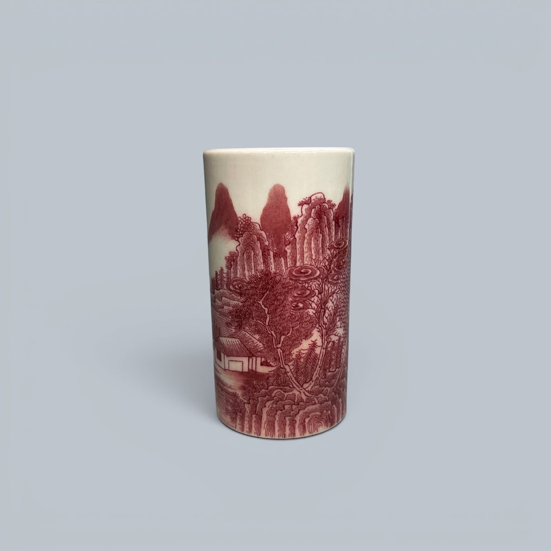 Chinese Art, A Copper-Red Landscape-Decorated Vase, 18th-19th Century, Qing Dynasty: Chinese Art, A Copper-Red Landscape-Decorated Vase, 18th-19th Century, Qing Dynasty, Height 12.2 cm.