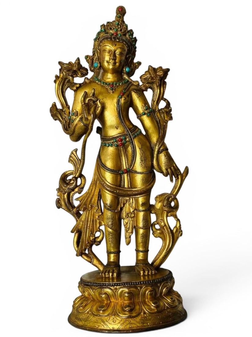 Himalayan Art, Tibet, A Gilt-Bronze Figure of Padmapani Avalokiteshvara, 16th-17th Century (1 of 4)