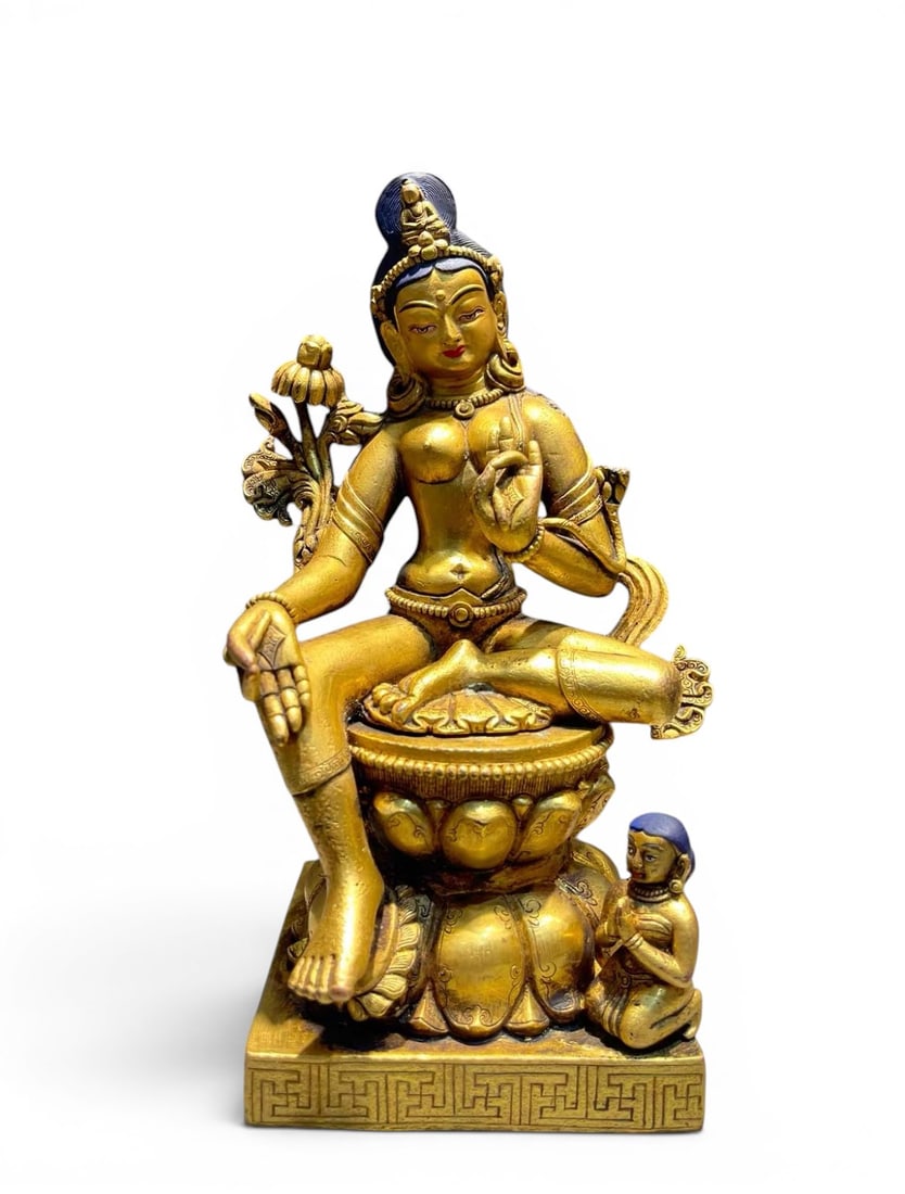 Himalayan Art, Tibet, A Gilt-Bronze Figure of Green Tara, 15th-16th Century (1 of 3)