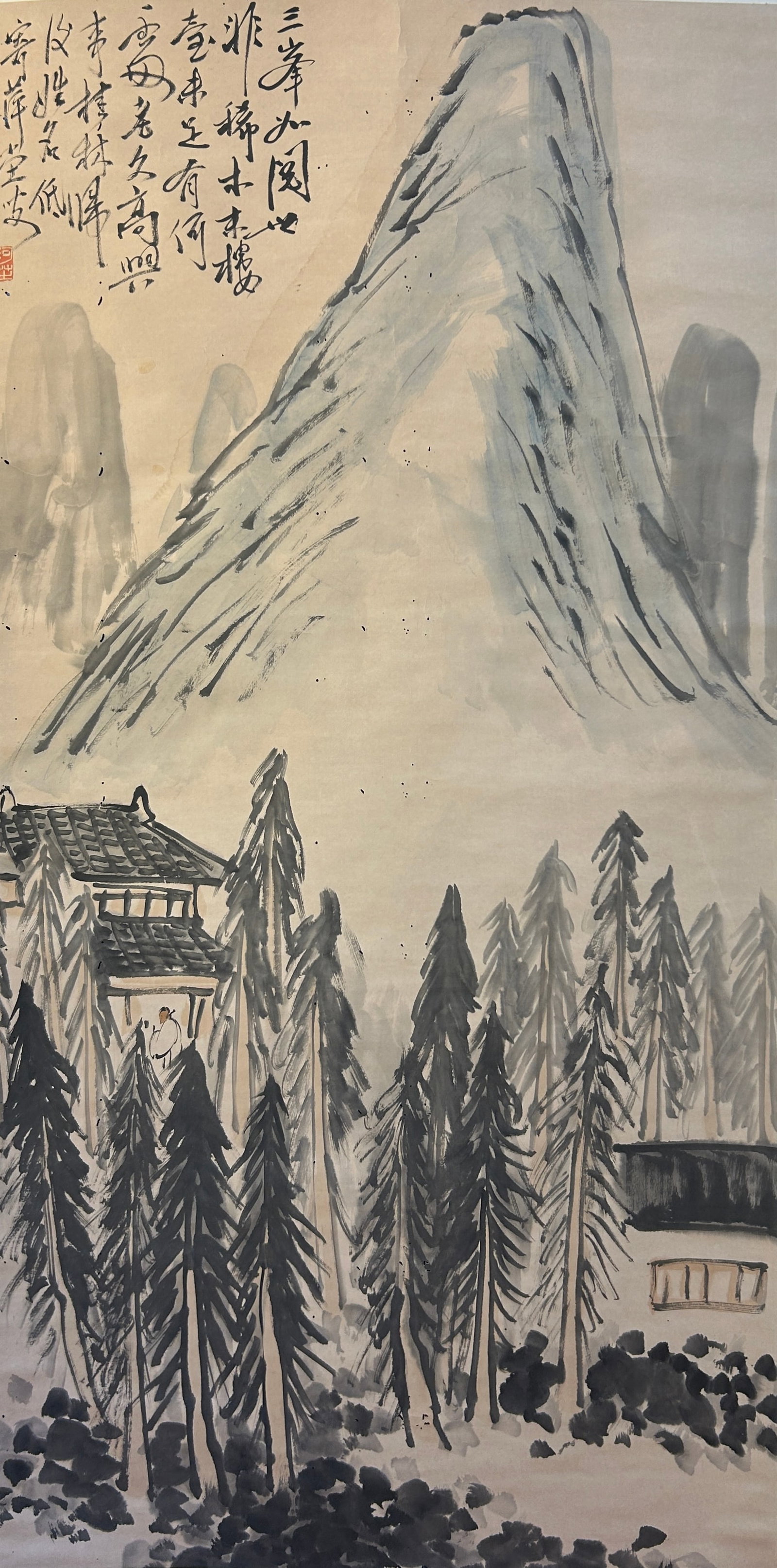 Chinese Art, A Chinese Painting Signed Qi Baishi, 20th Century, Modern Period: Chinese Art, A Chinese Painting Signed Qi Baishi, 20th Century, Modern Period, Length 134 cm, Width 67 cm.