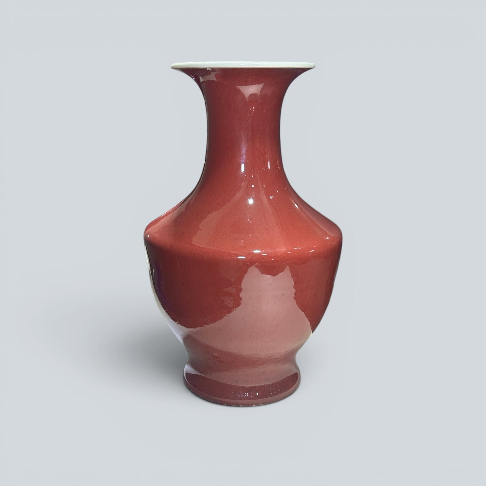 Chinese Art, A Red-Glazed Vase, 18th-19th Century, Qing Dynasty: Chinese Art, A Red-Glazed Vase, 18th-19th Century, Qing Dynasty, Height 36 cm Condition Report:good condition, no issues