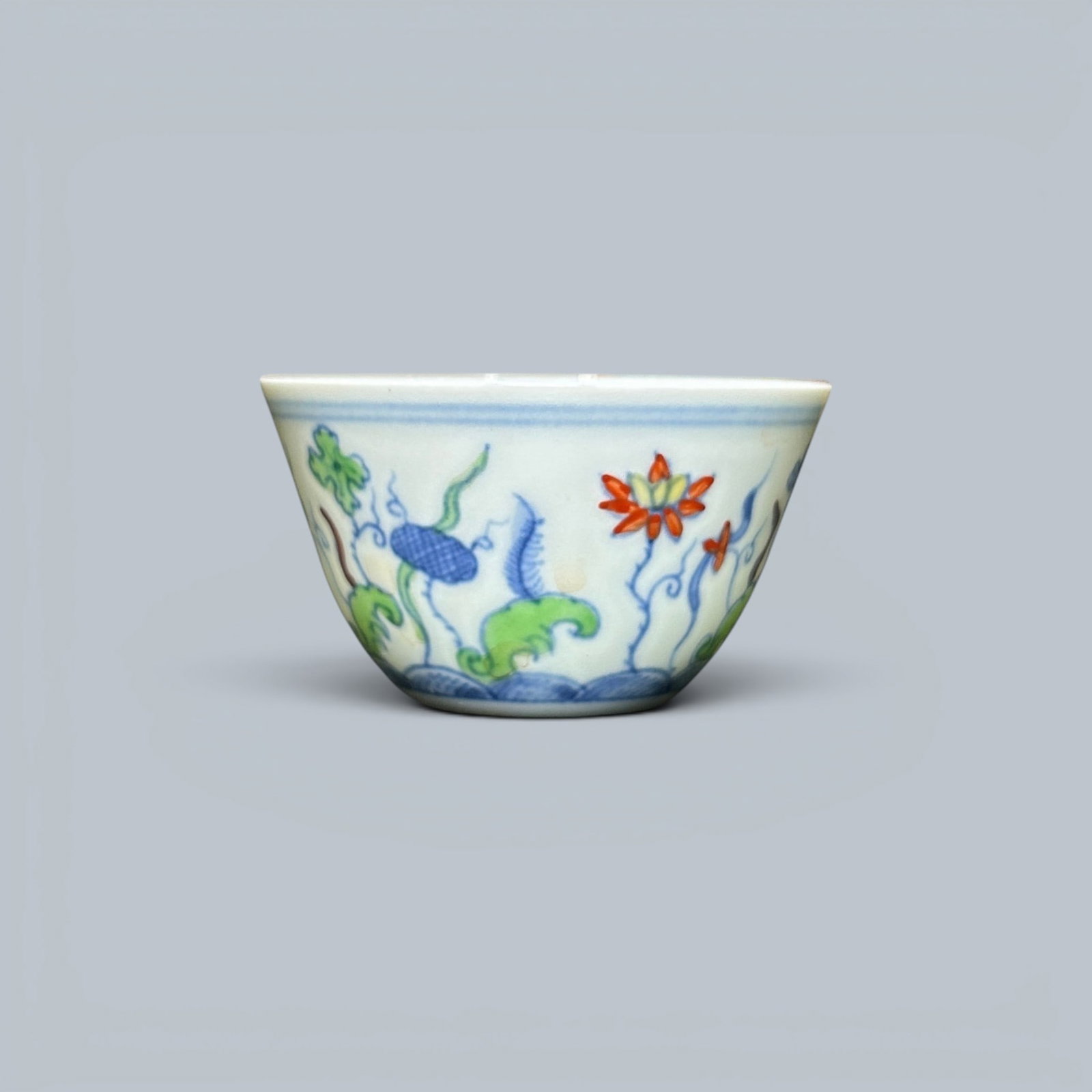 Chinese Art, A Doucai Cup Decorated with Floral Motifs, 15th Century, Ming Dynasty (1 of 6)