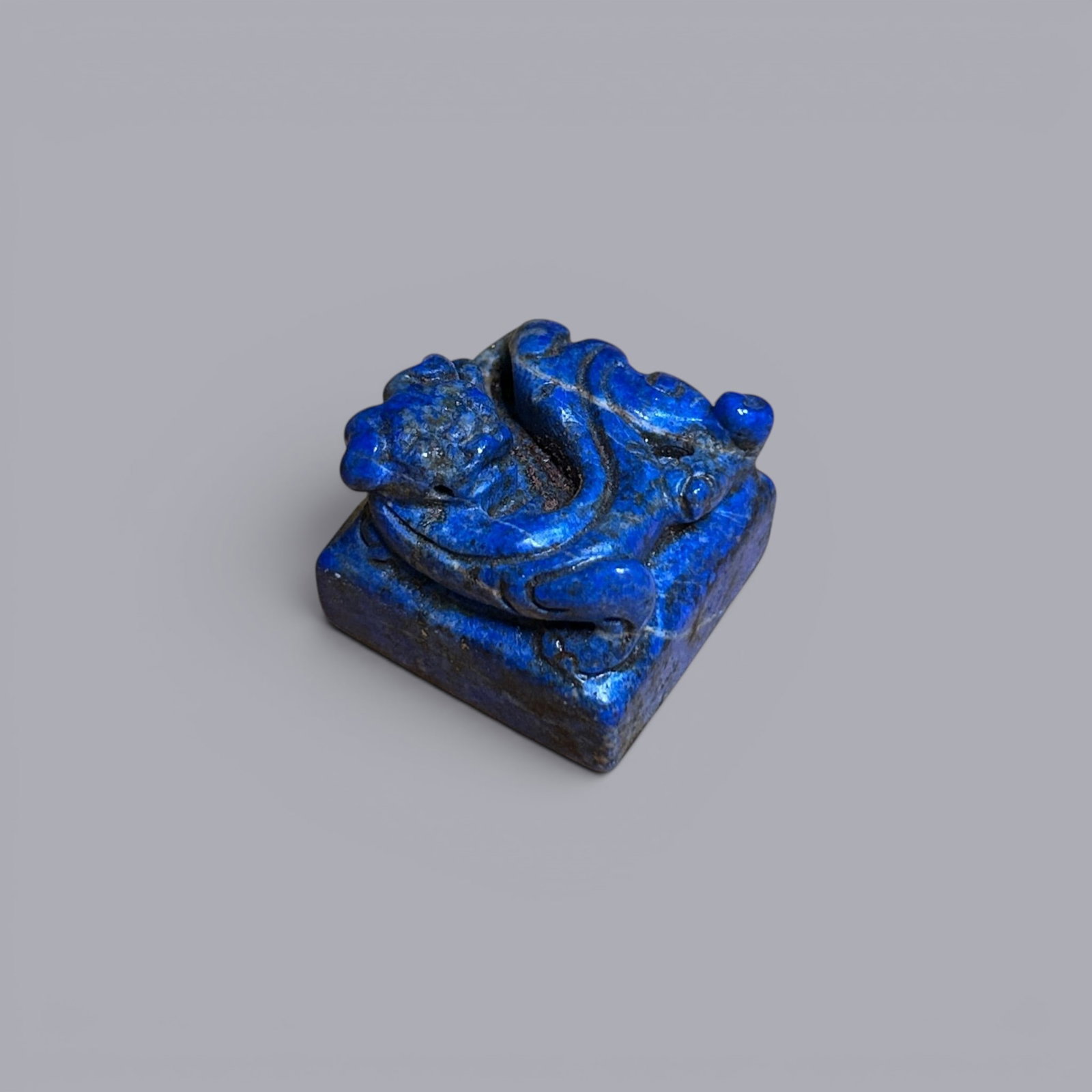 Chinese Art, A Lapis Lazuli Seal, 3rd Century BC-3rd Century AD, Han Dynasty: Chinese Art, A Lapis Lazuli Seal, 3rd Century BC-3rd Century AD, Han Dynasty, Height 2.7 cm, Width 2.7 cm.