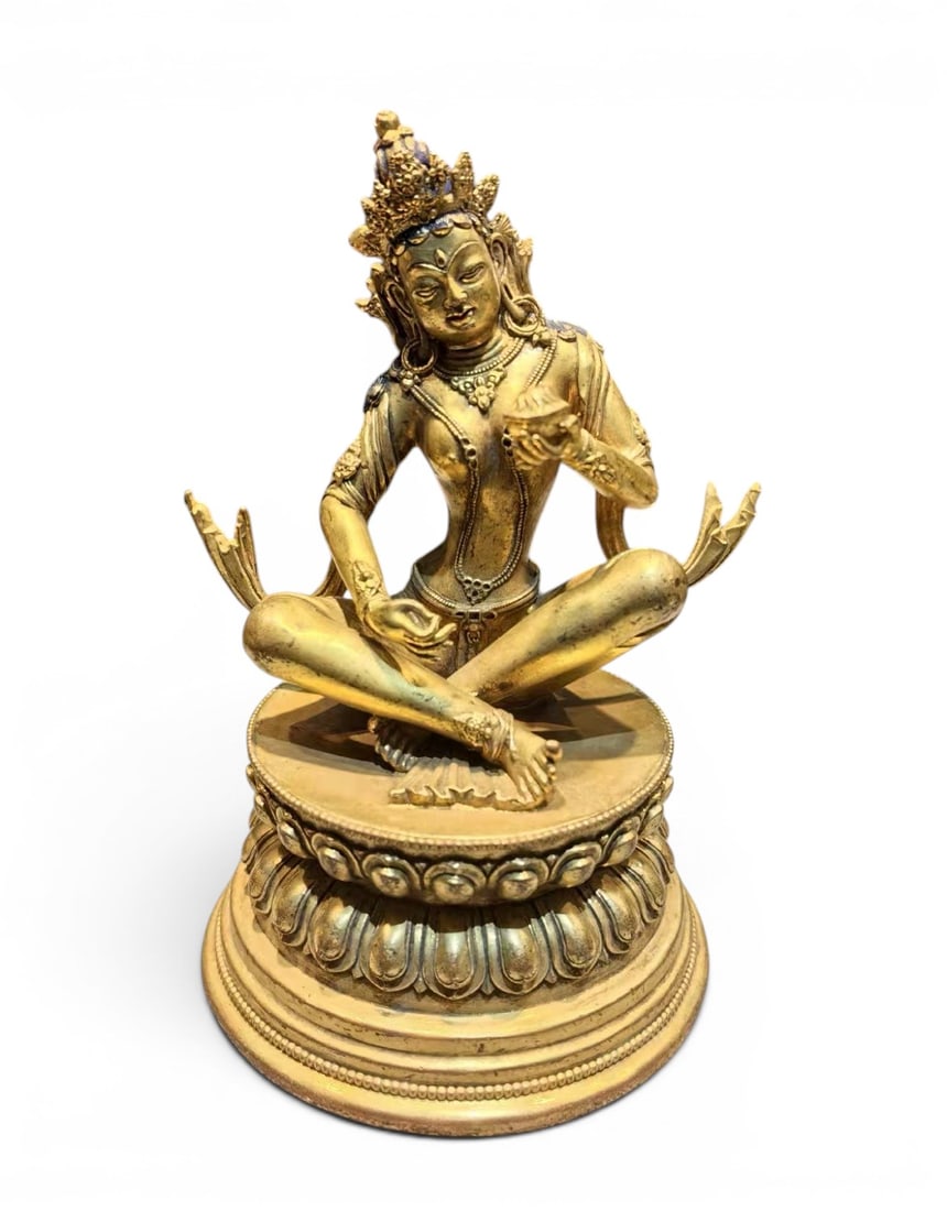 Himalayan Art, Tibet, A Gilt-Bronze Figure of Avalokiteshvara, 16th-18th Century: Himalayan Art, Tibet, A Gilt-Bronze Figure of Avalokiteshvara, 16th-18th Century, Height 16 cm, Width 9 cm.