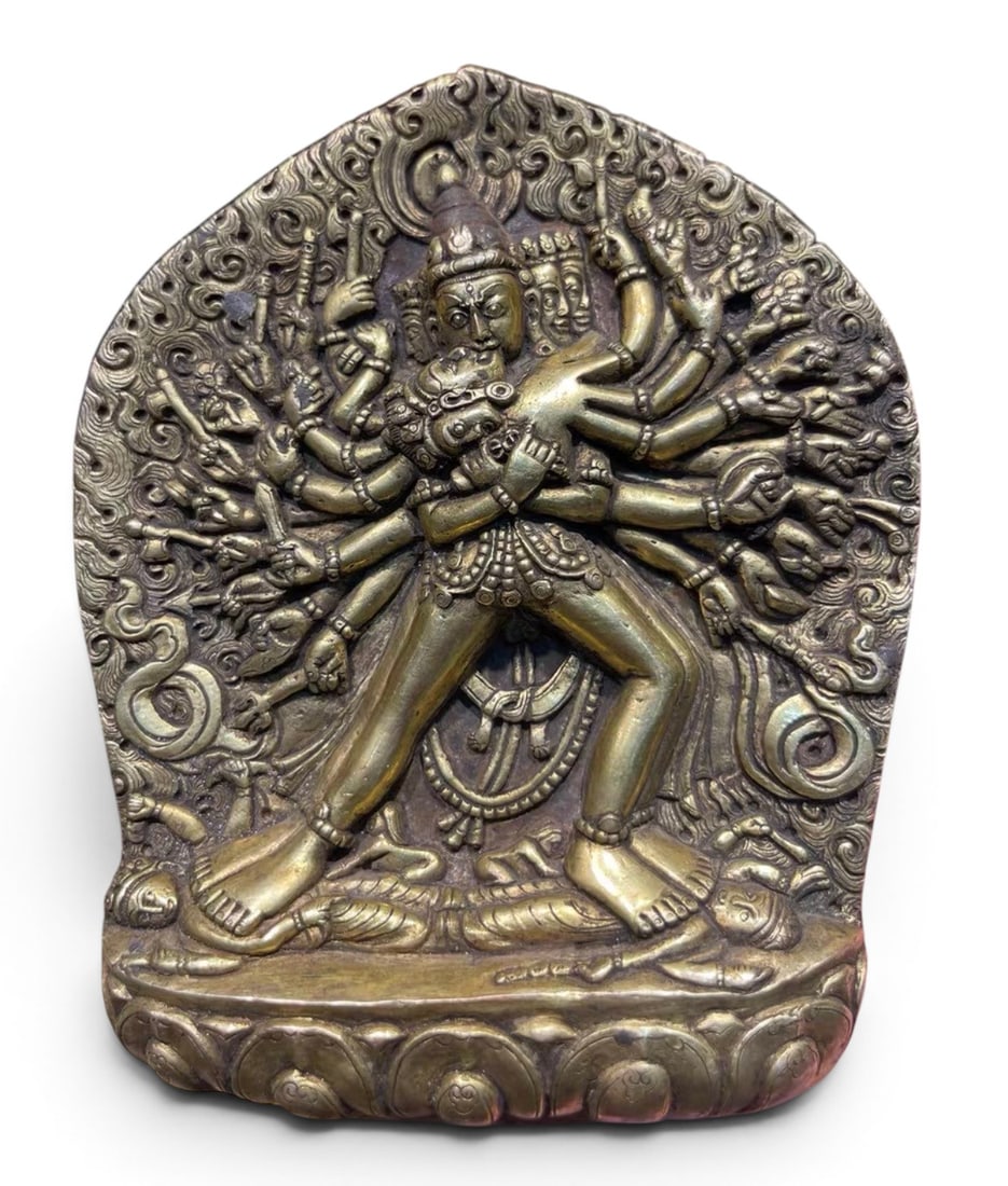 Himalayan Art, Tibet, A Bronze Figure of Kalachakra, 17th-18th Century: Himalayan Art, Tibet, A Bronze Figure of Kalachakra, 17th-18th Century, Height 13 cm, Width 10 cm.