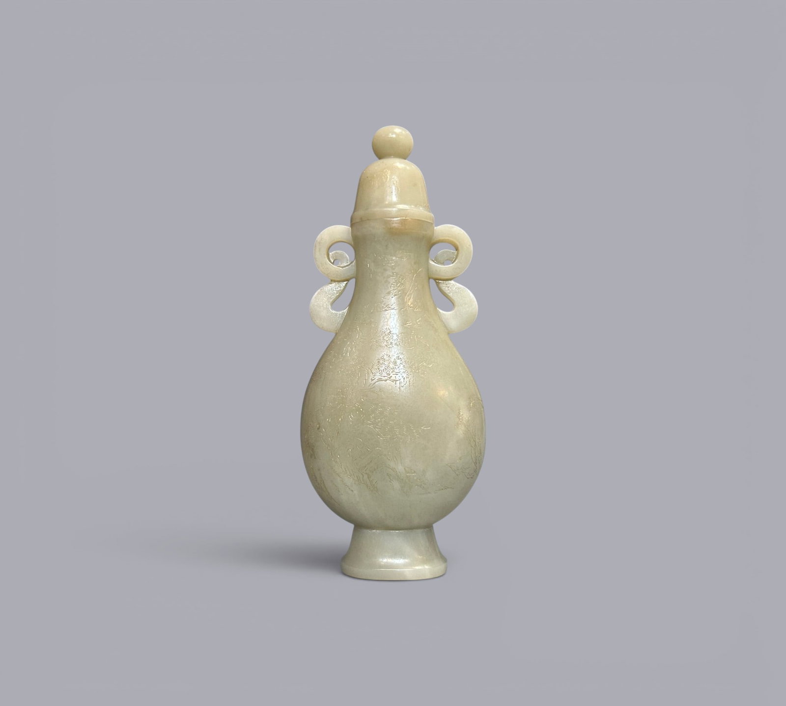 Chinese Art, A White Jade Vase Decorated with Landscapes and Poetry, 18th Century, Qing Dynasty: Chinese Art, A White Jade Vase Decorated with Landscapes and Poetry, 18th Century, Qing Dynasty, Height 22.1 cm.