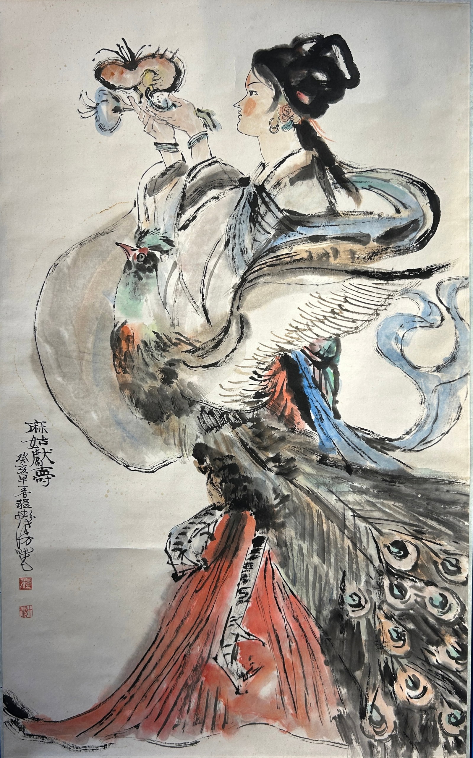 Chinese Art, A Chinese Painting Signed Cheng Shifa, 20th Century: Chinese Art, A Chinese Painting Signed Cheng Shifa, 20th Century, Length 96 cm, Width 58 cm.